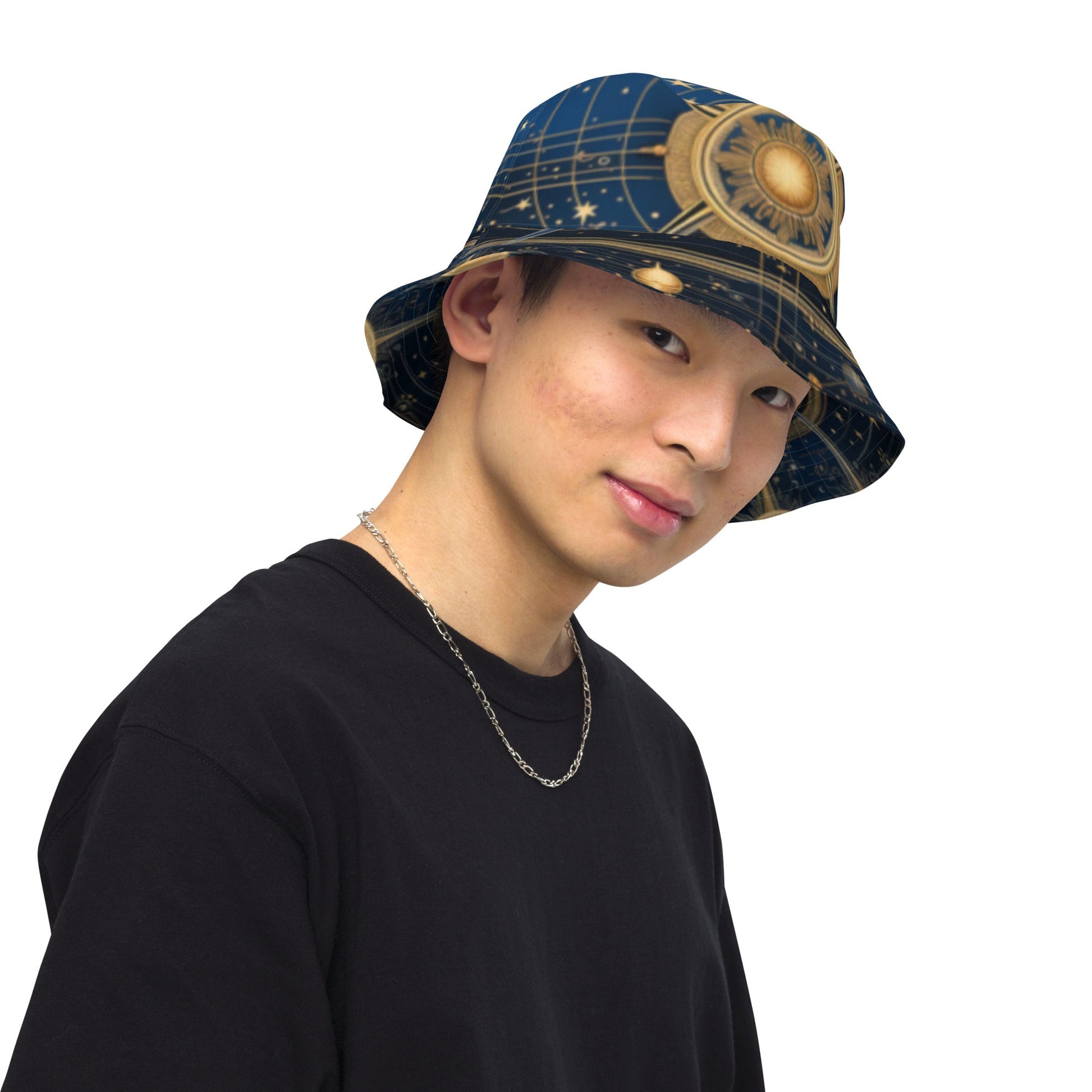 Front Celestial Scarf Signature Reversible Bucket Hat - Unisex Bucket #MzKittyz #NikkiDKatArt