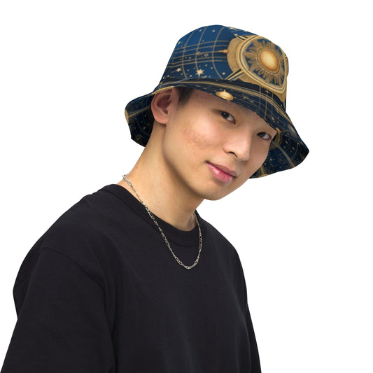 Front Celestial Scarf Signature Reversible Bucket Hat - Unisex Bucket #MzKittyz #NikkiDKatArt
