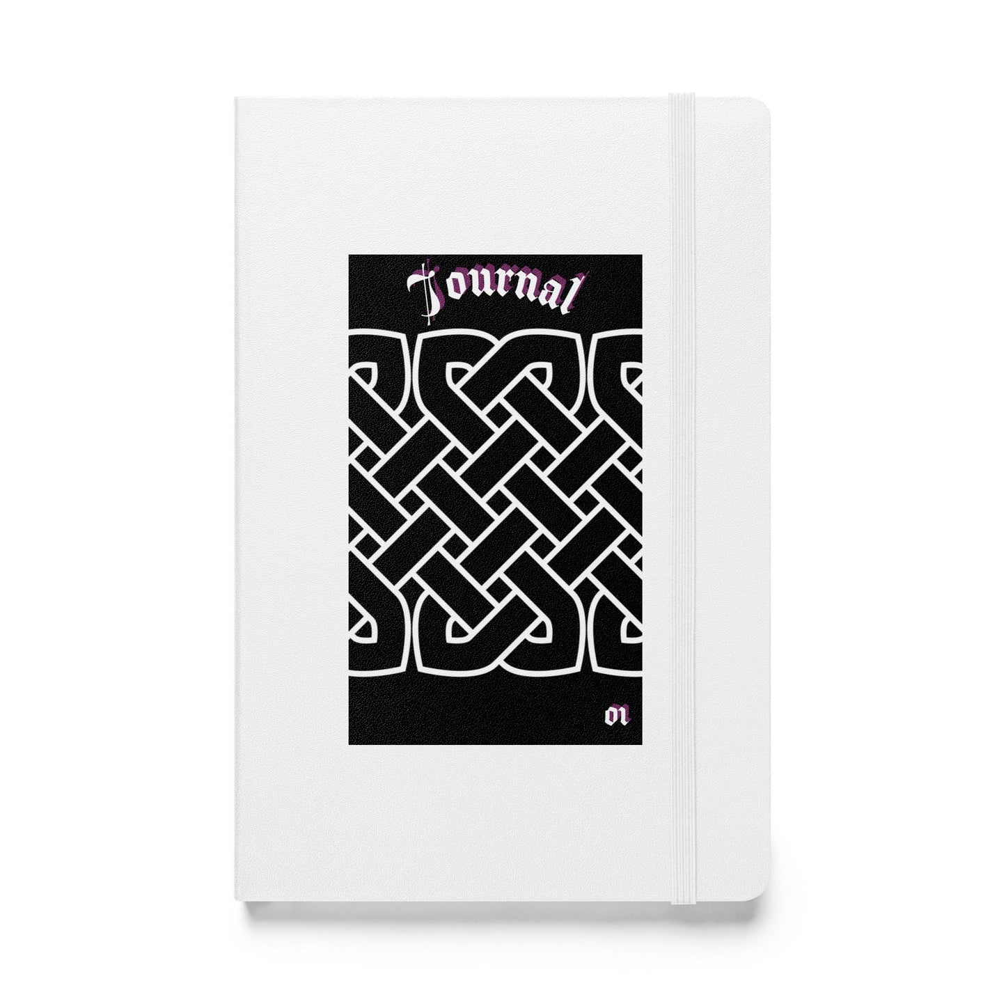 Front Celtic Weave Journal Hardcover bound notebook Black or White Journal #MzKittyz #NikkiDKatArt