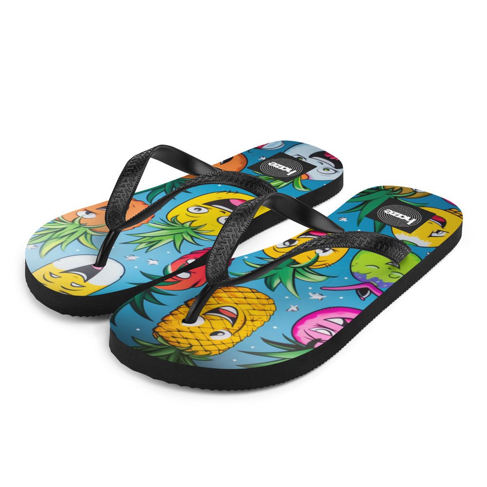 Front U So Funny Pineapple Flip-Flops #MzKittyz #NikkiDKatArt