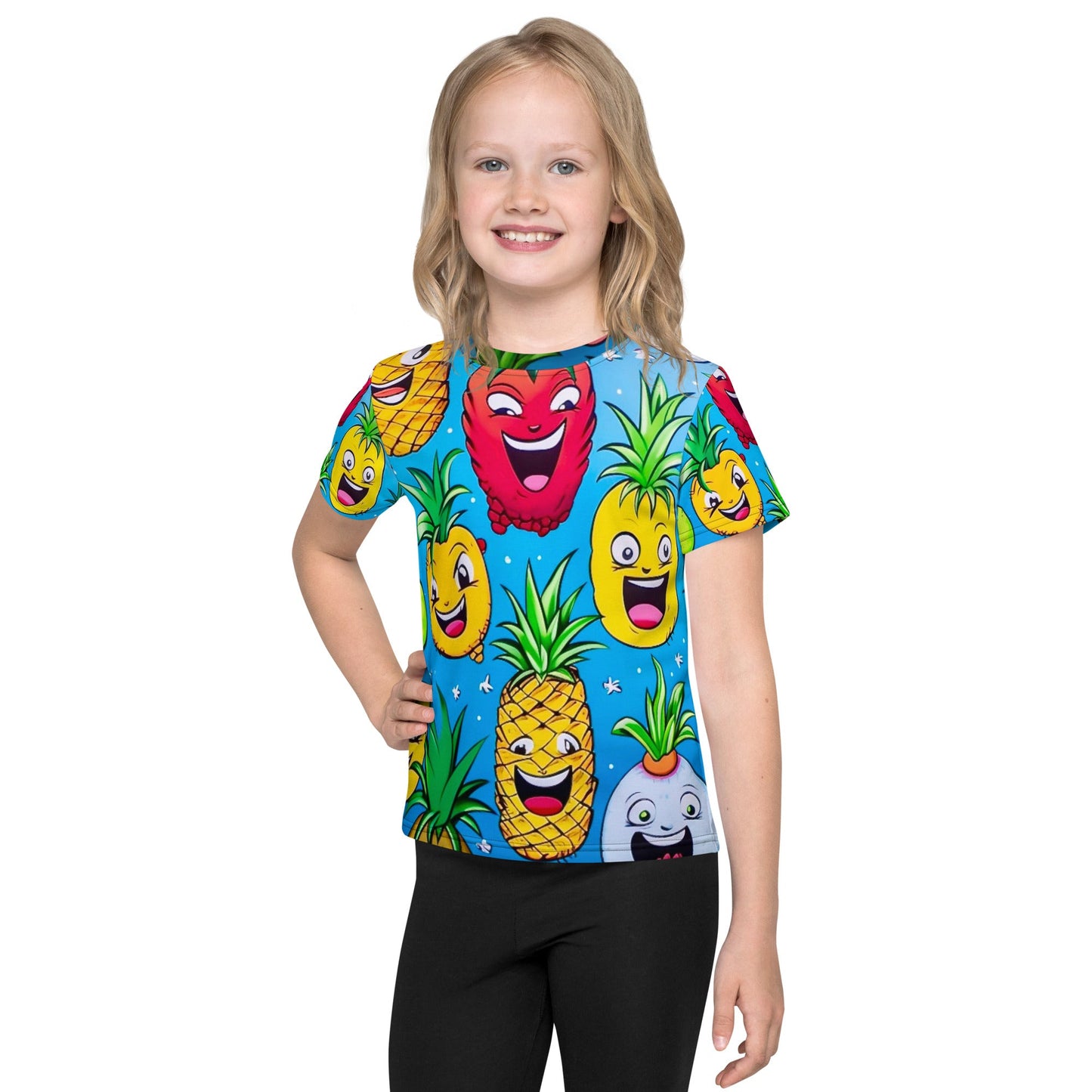 Front U So Funny Pineapple Kids crew neck t-shirt Tshirt, Kids #MzKittyz #NikkiDKatArt