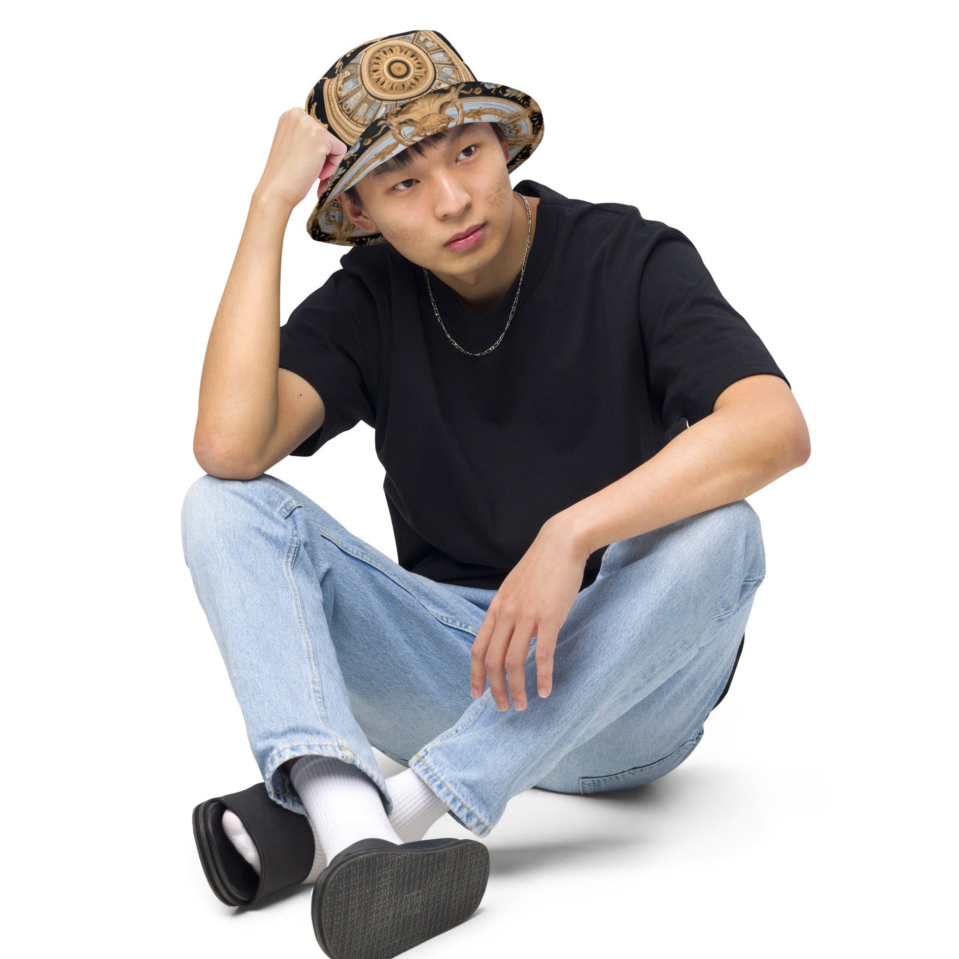 Front Signature Scarf Line Unisex Reversible bucket hat #MzKittyz #NikkiDKatArt