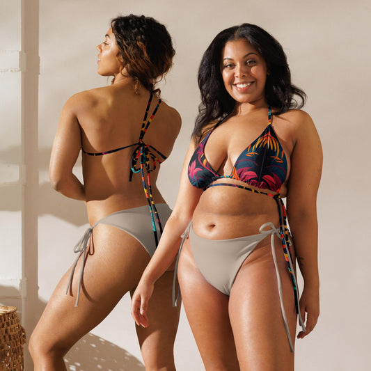 Front Nx Jungle All-over print recycled string bikini top #MzKittyz #NikkiDKatArt