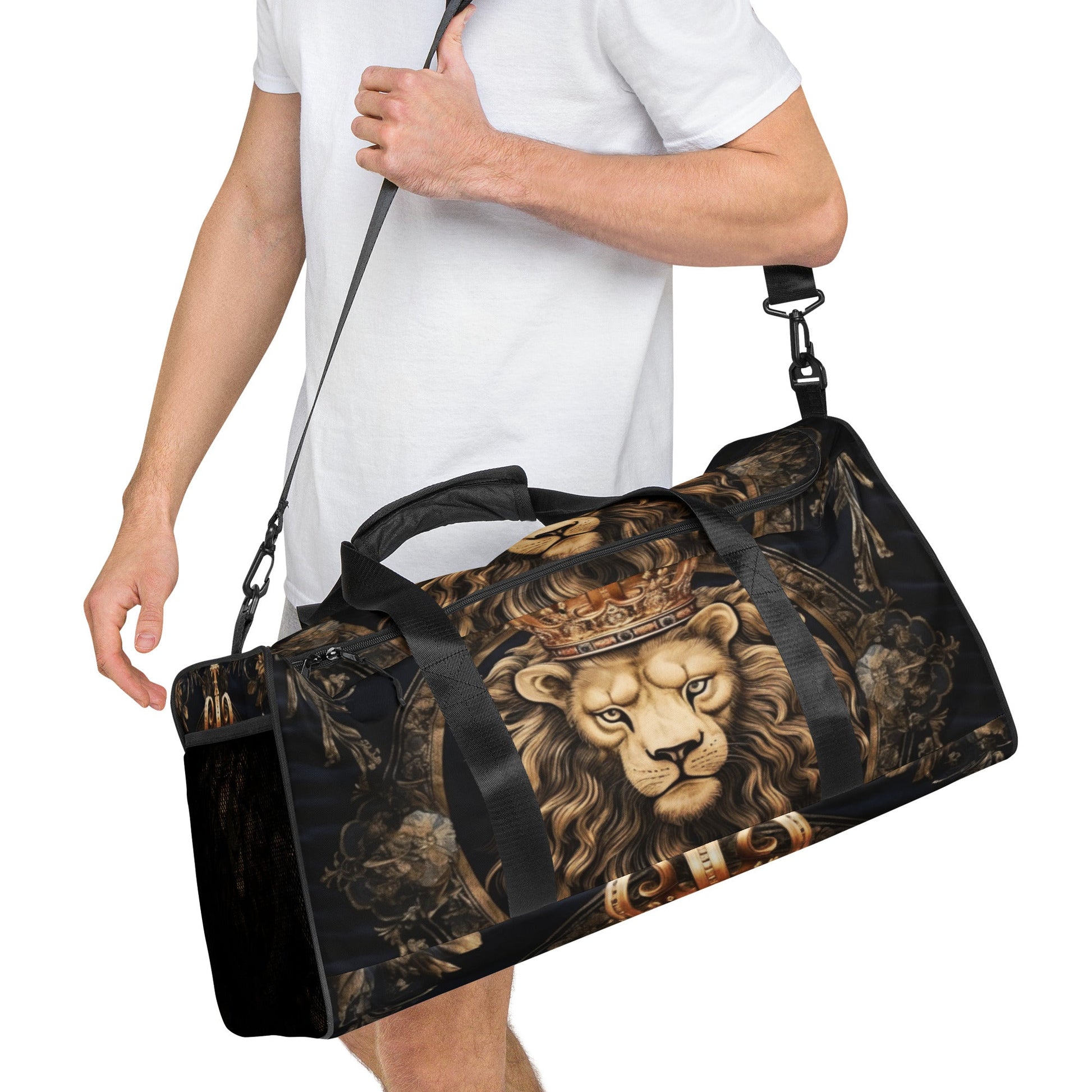 Front Leo the Lion King Duffle bag Duffel #MzKittyz #NikkiDKatArt