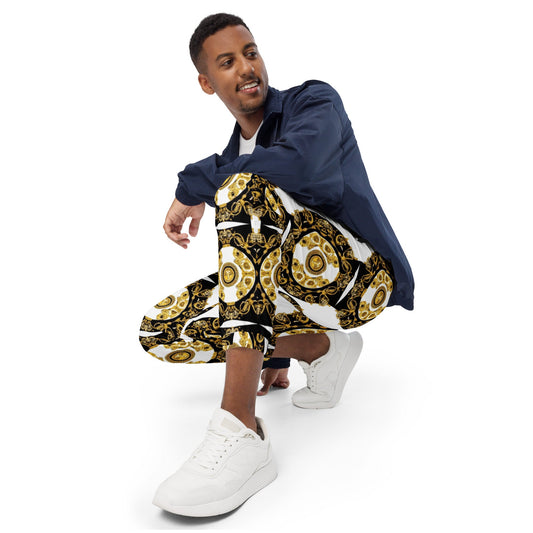 Front Gold Coinage Baroque Style Unisex track pants Track Pants #MzKittyz #NikkiDKatArt