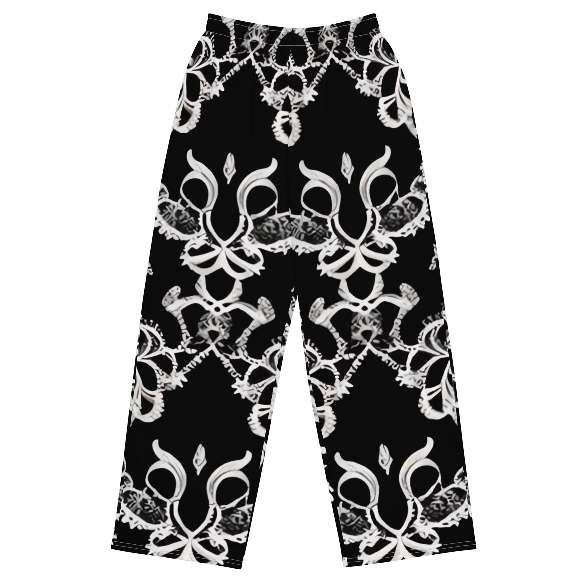 Front Lacie Lace Florentino Unisex wide-leg pants Wide Legged Pant #MzKittyz #NikkiDKatArt