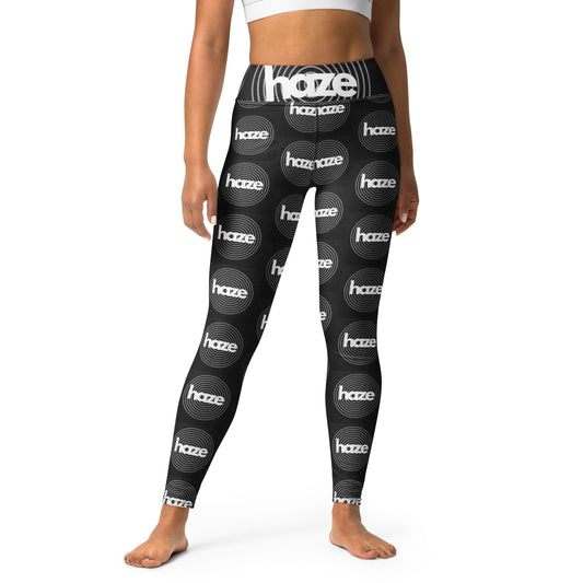 Front haze logo Yoga Leggings Yoga Leggings #MzKittyz #NikkiDKatArt