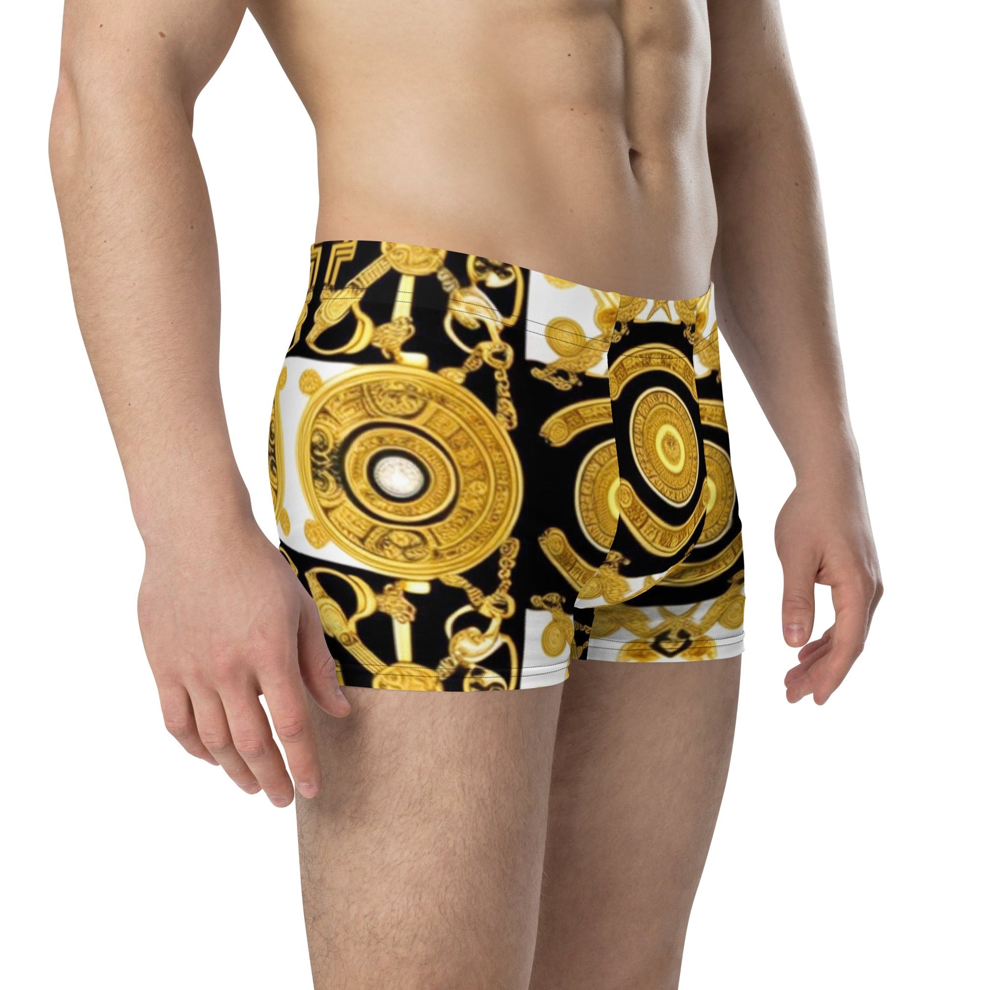Front Gold & Black Coin Signature Boxer Briefs Briefs #MzKittyz #NikkiDKatArt