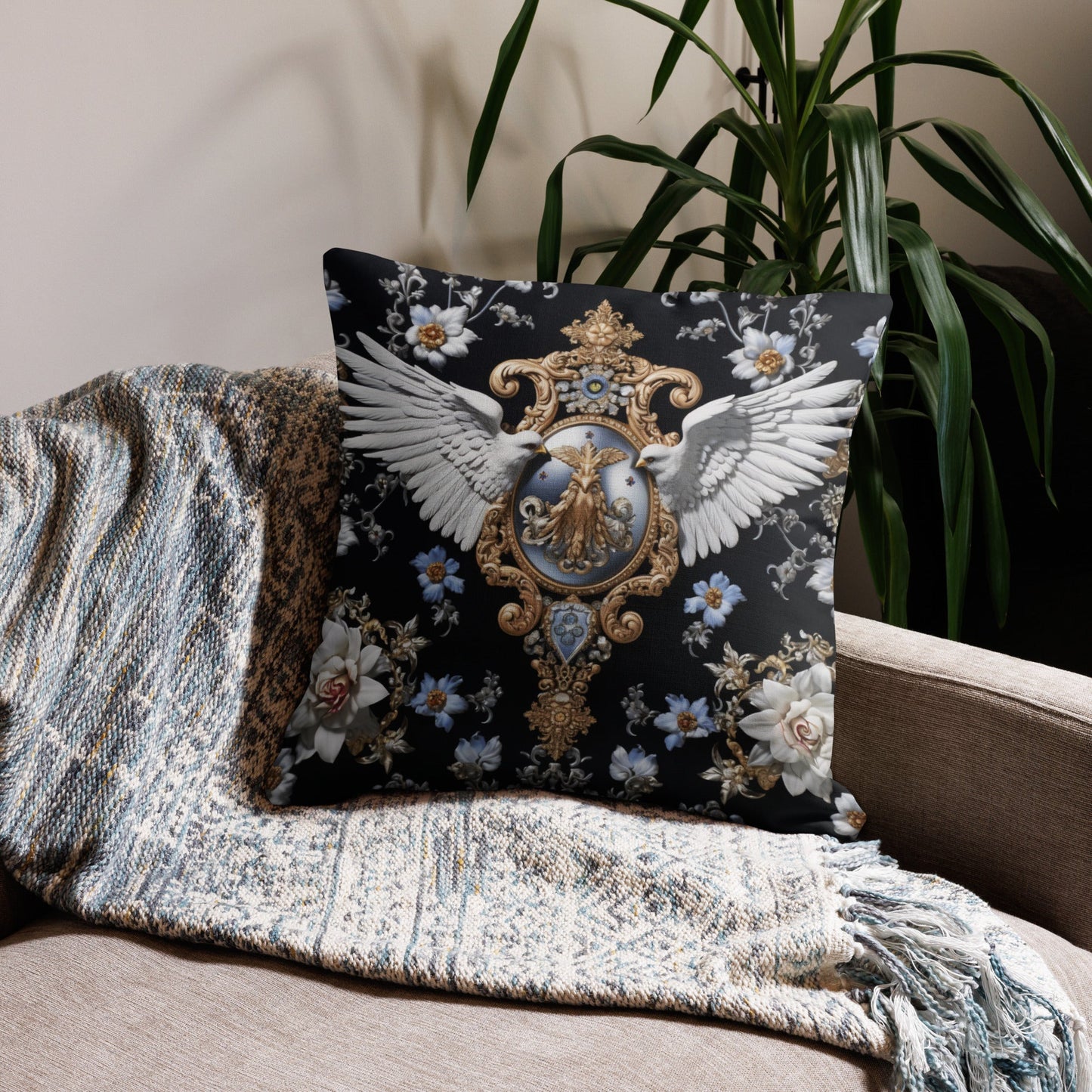 Front Dove Love Premium Pillow | 3 sizes #MzKittyz #NikkiDKatArt