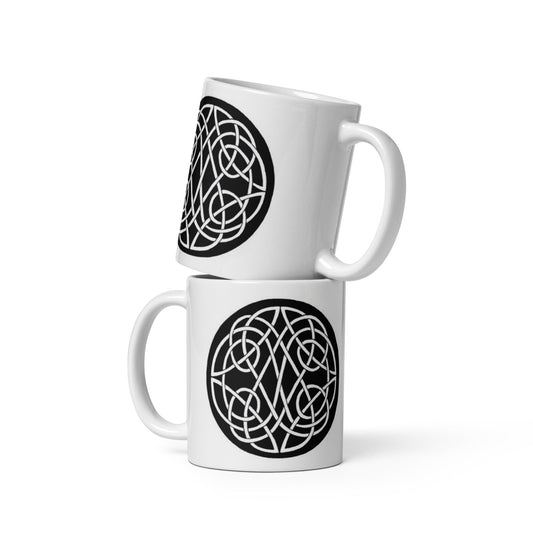 Front Celtic Swirl White glossy mug Mugs #MzKittyz #NikkiDKatArt