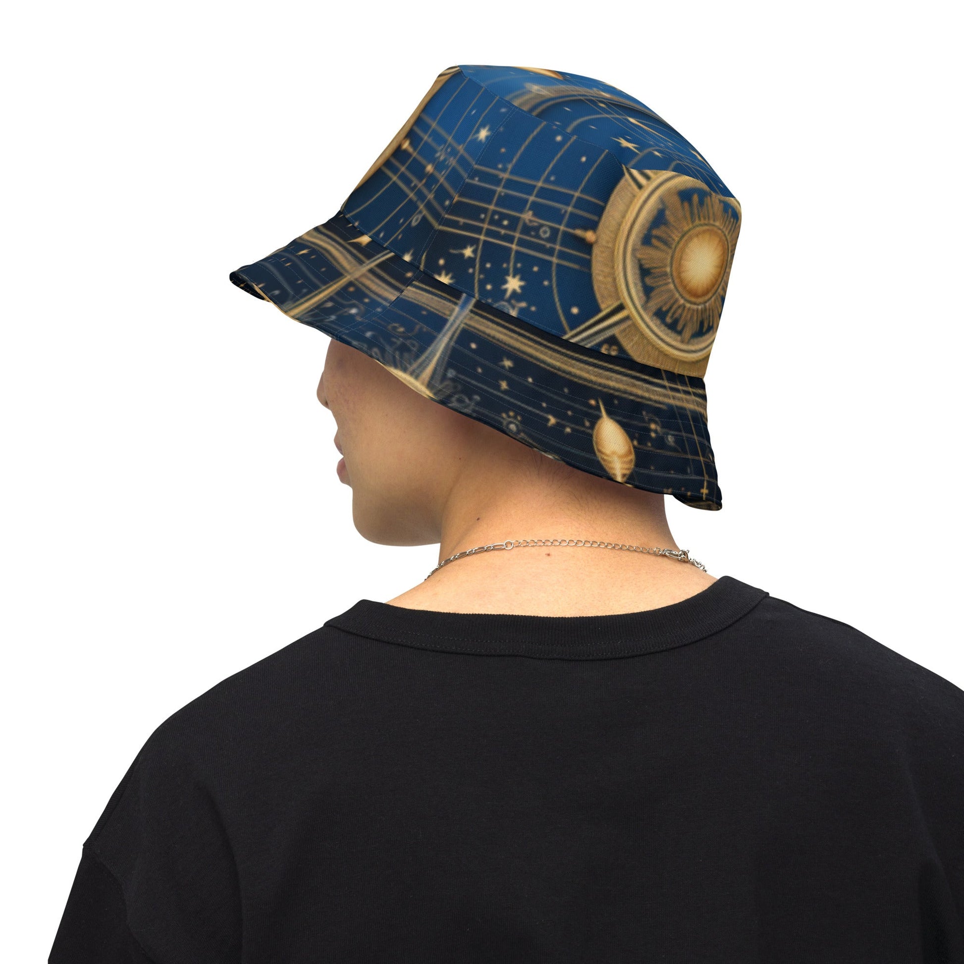 Front Celestial Scarf Signature Reversible Bucket Hat - Unisex Bucket #MzKittyz #NikkiDKatArt