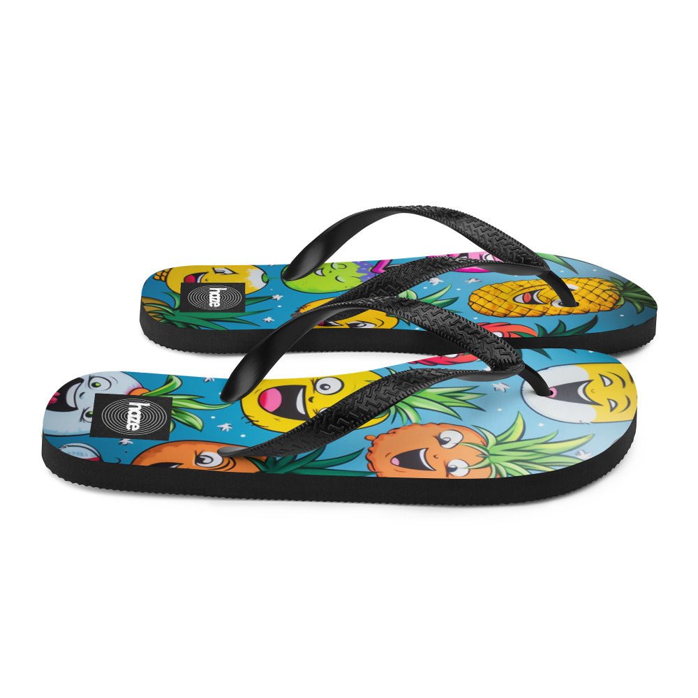 Front U So Funny Pineapple Flip-Flops #MzKittyz #NikkiDKatArt