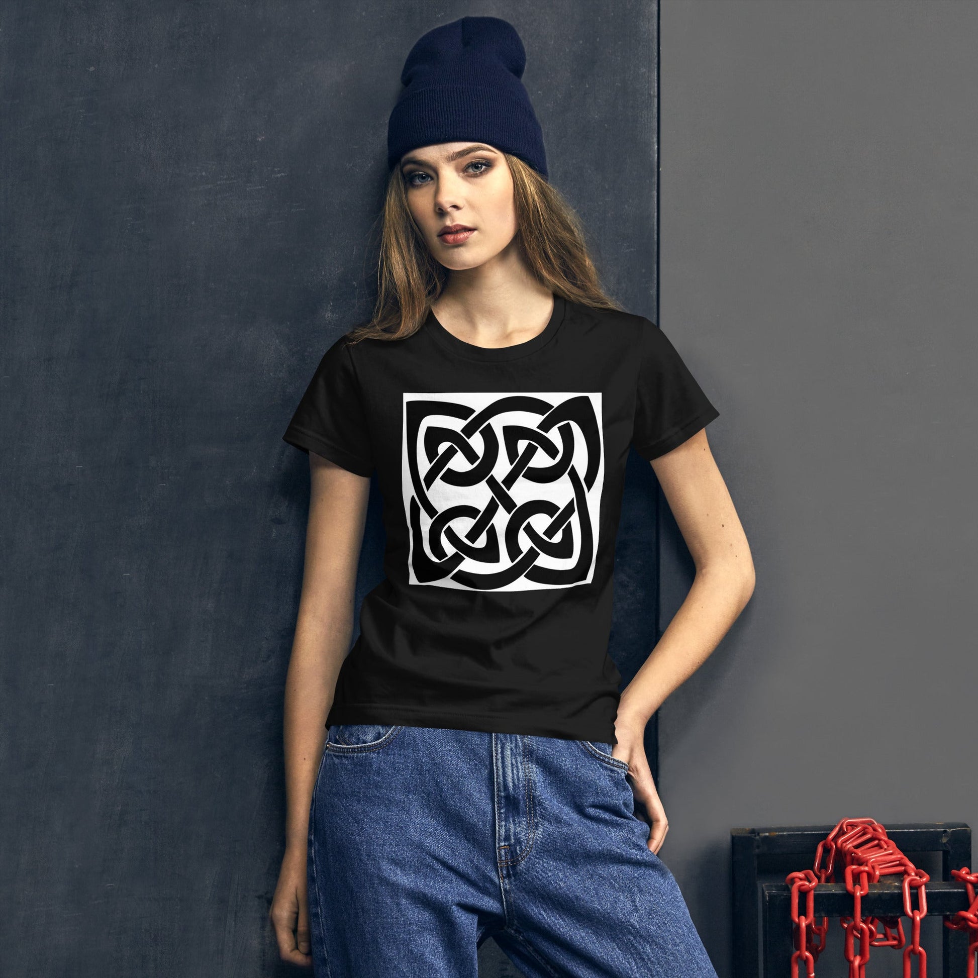 Front Celtic Knot Women's Short Sleeve T-shirt Plus Size up to 2XL Tshirt #MzKittyz #NikkiDKatArt
