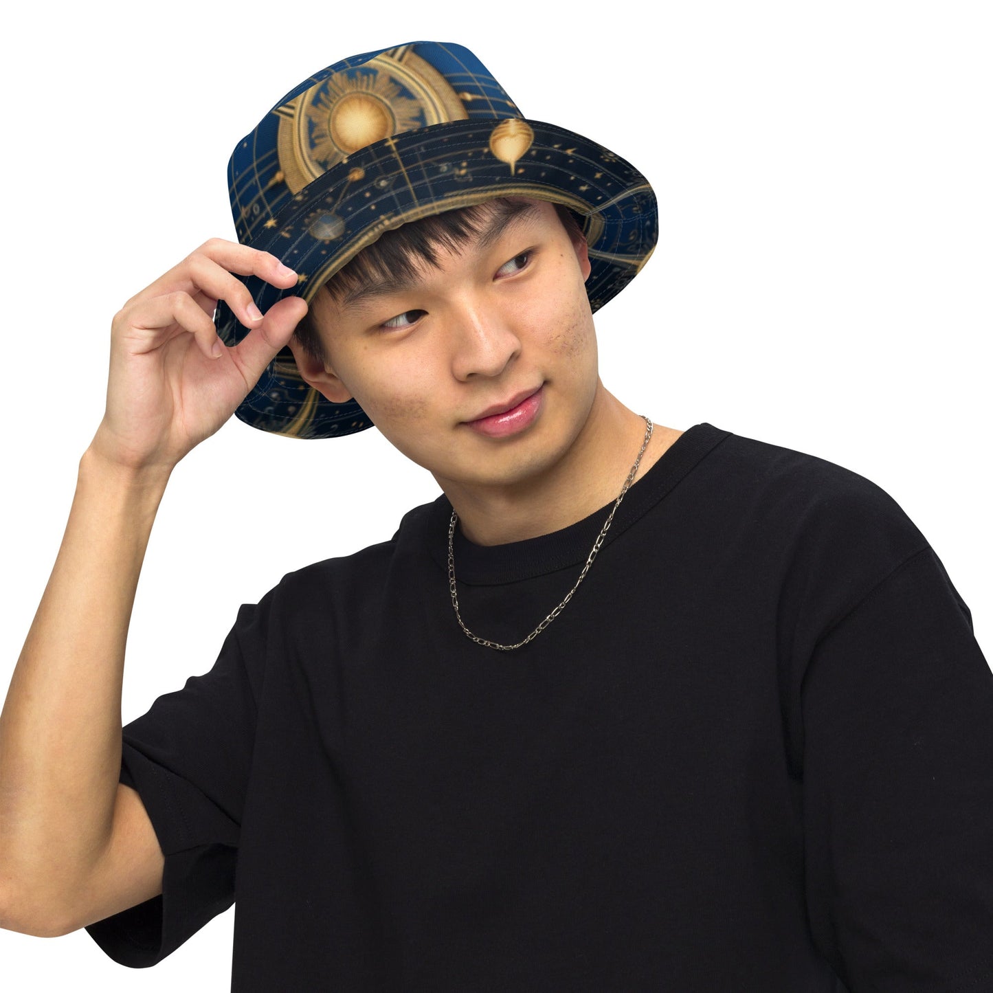 Front Celestial Scarf Signature Reversible Bucket Hat - Unisex Bucket #MzKittyz #NikkiDKatArt