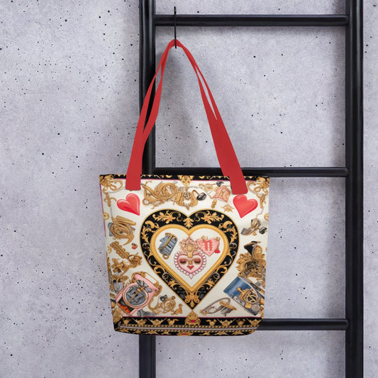 Front Heart Scarf Signature Tote bag Tote #MzKittyz #NikkiDKatArt