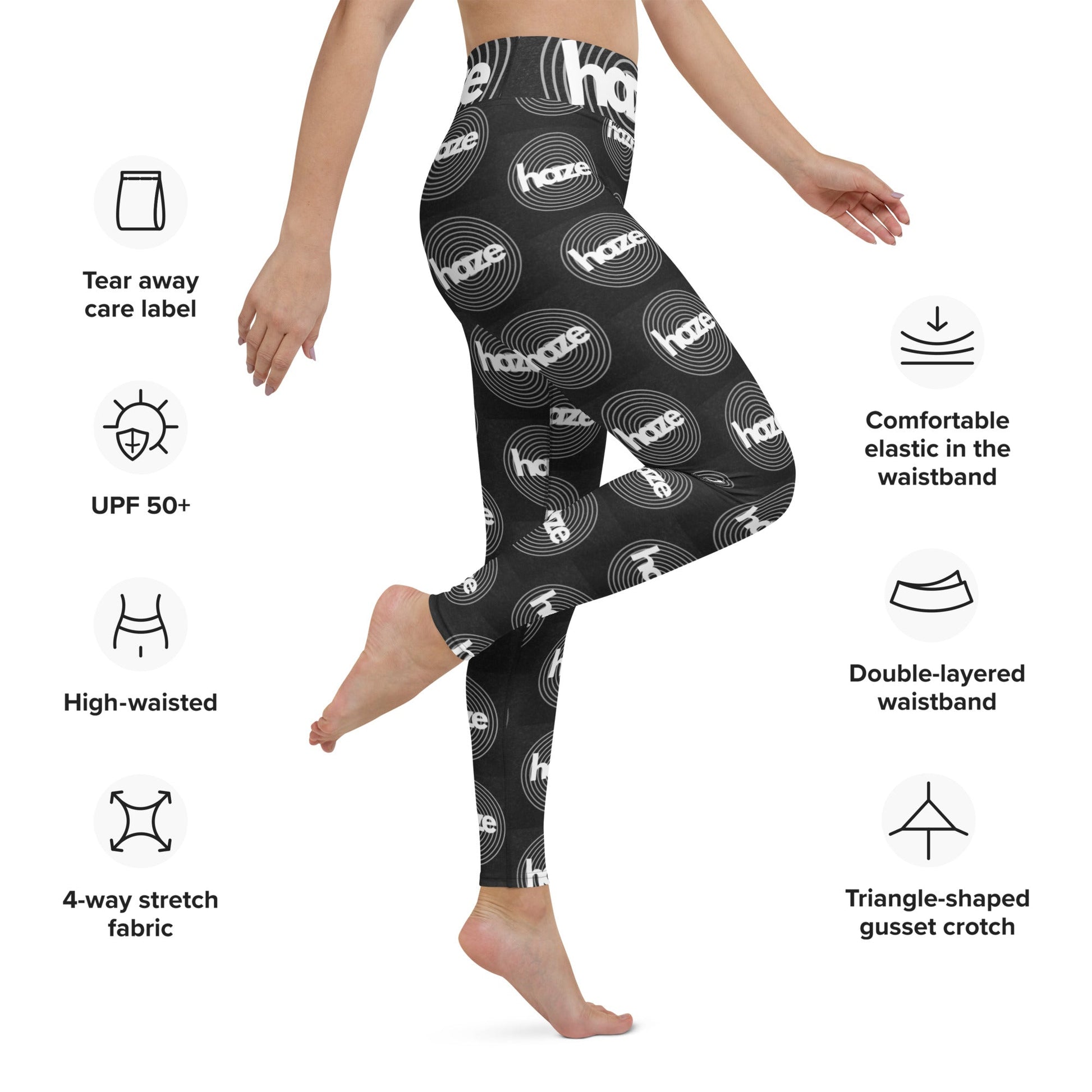 Front haze logo Yoga Leggings Yoga Leggings #MzKittyz #NikkiDKatArt