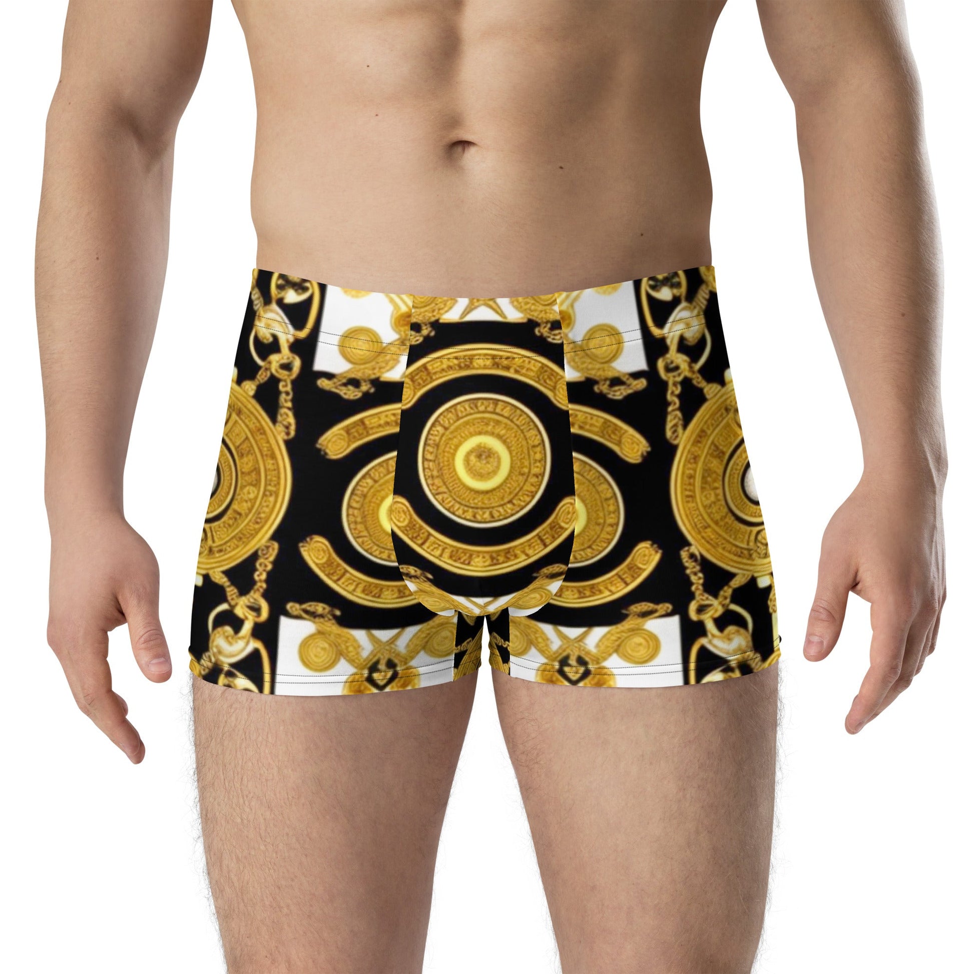 Front Gold & Black Coin Signature Boxer Briefs Briefs #MzKittyz #NikkiDKatArt