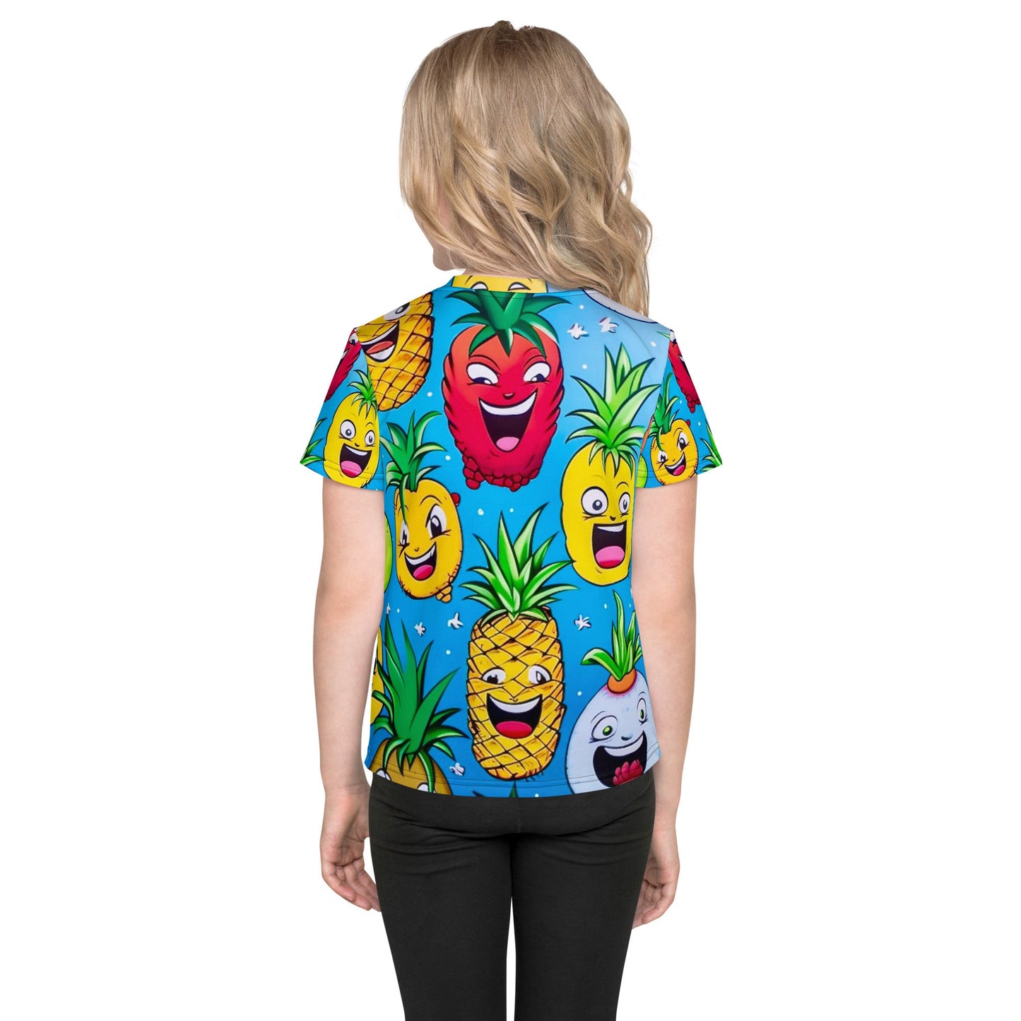 Front U So Funny Pineapple Kids crew neck t-shirt Tshirt, Kids #MzKittyz #NikkiDKatArt