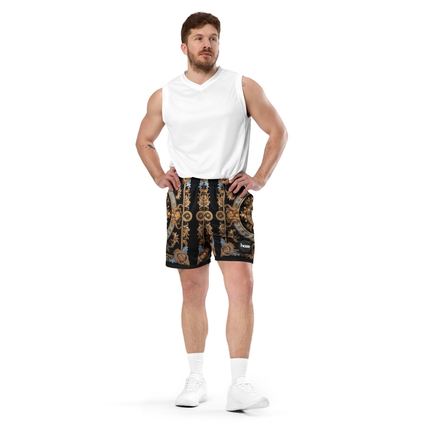 Front Signature Scarf Design Unisex mesh shorts #MzKittyz #NikkiDKatArt