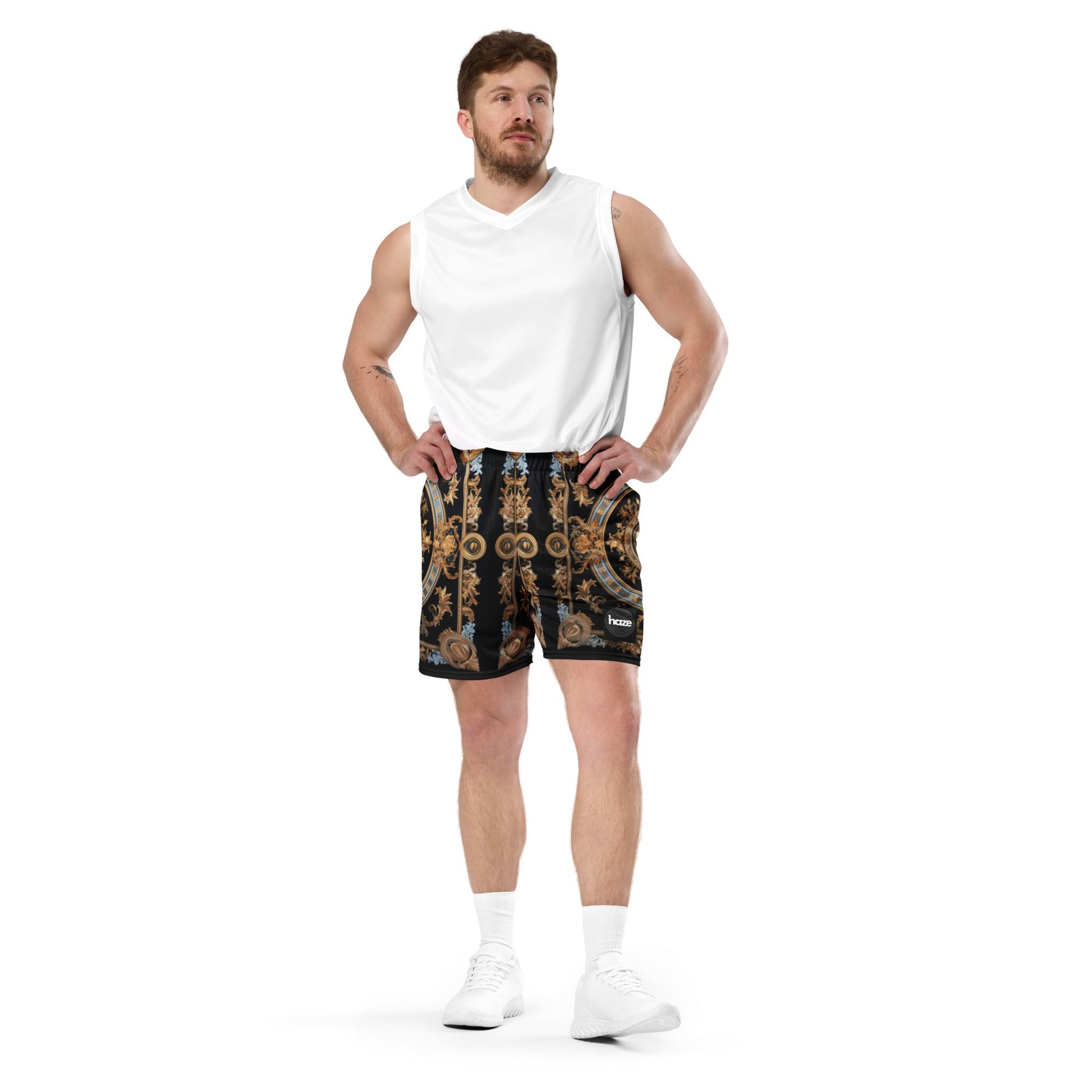 Front Signature Scarf Design Unisex mesh shorts #MzKittyz #NikkiDKatArt