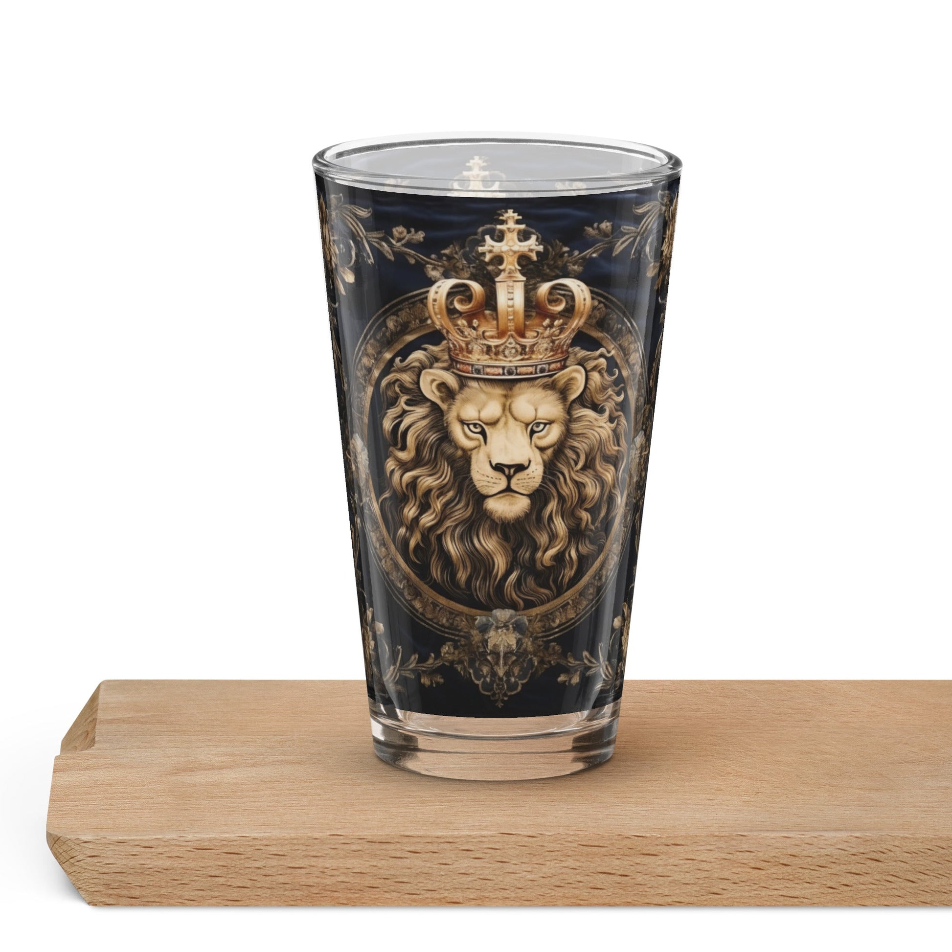 Front Leo the Lion Shaker pint glass Glass #MzKittyz #NikkiDKatArt