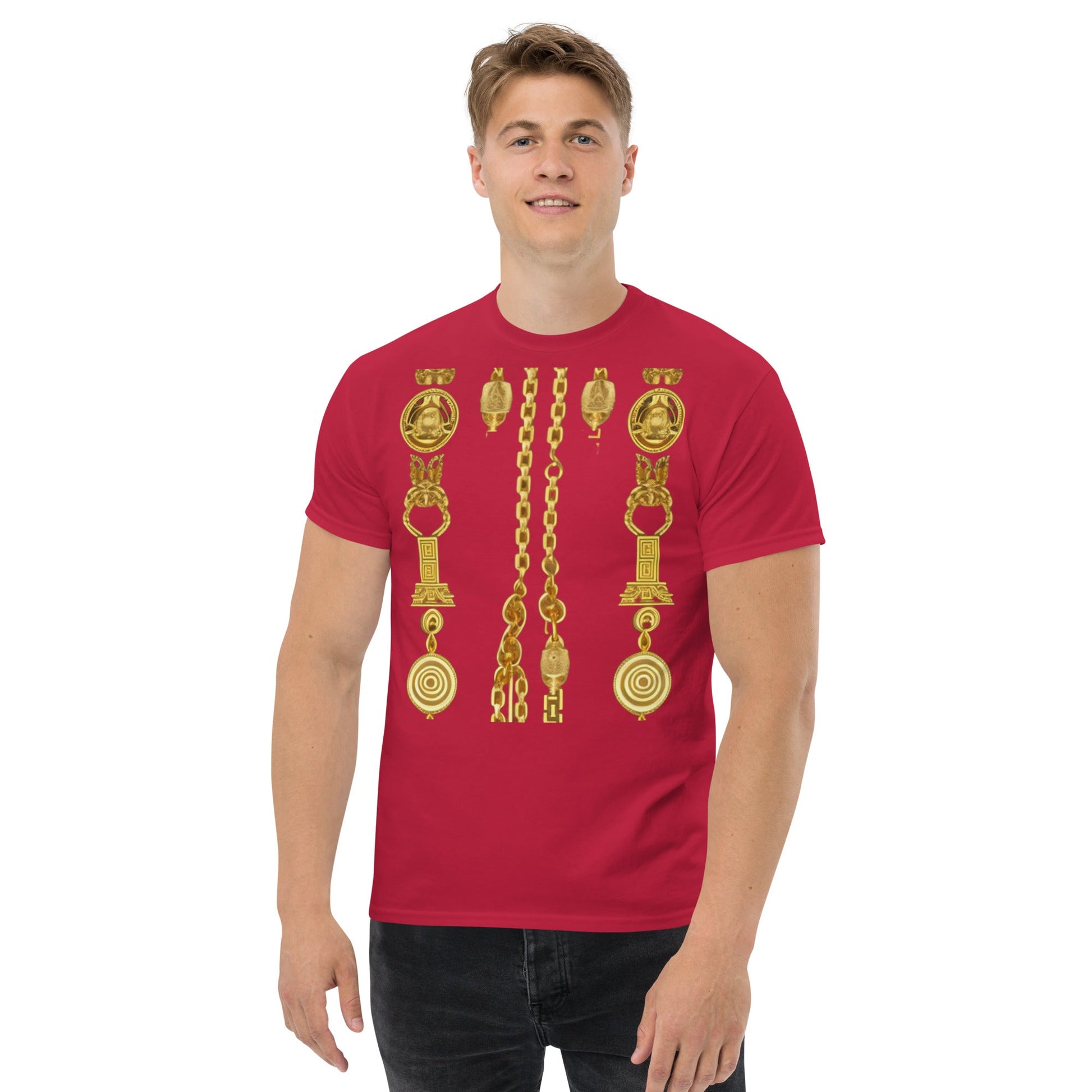 Front Gold Coin Chains Signature Scarf Men's classic tee Tshirt #MzKittyz #NikkiDKatArt