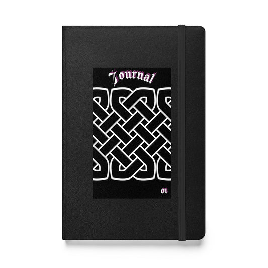 Front Celtic Weave Journal Hardcover bound notebook Black or White Journal #MzKittyz #NikkiDKatArt