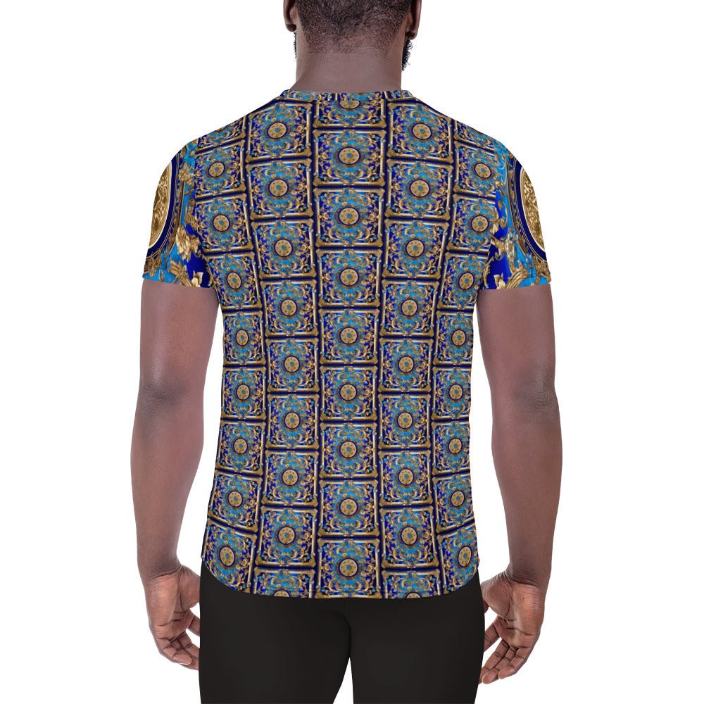 Front Signature Scarf Bleu Men's Athletic T-shirt #MzKittyz #NikkiDKatArt