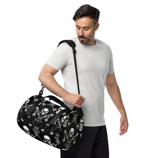 Front Skully Lace All-over print gym bag Gym Bag #MzKittyz #NikkiDKatArt