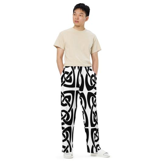 Front Celtic Knot All-over print Unisex wide-leg Pants Wide Legged Pant #MzKittyz #NikkiDKatArt