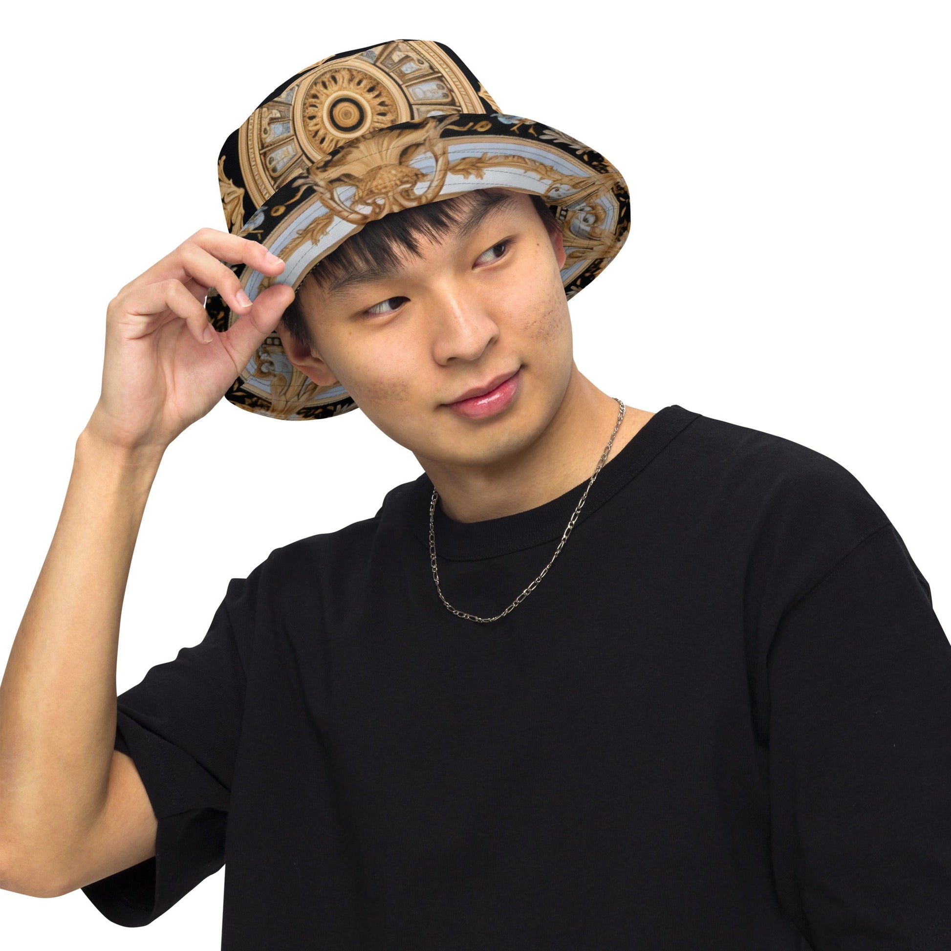 Front Signature Scarf Line Unisex Reversible bucket hat #MzKittyz #NikkiDKatArt
