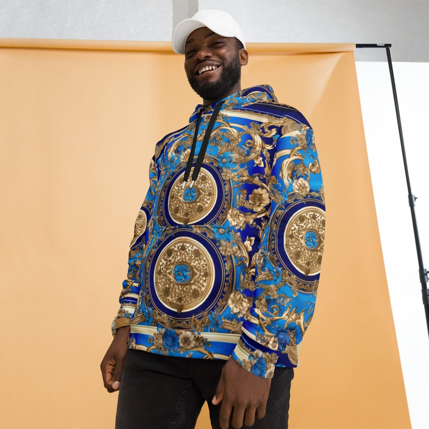Front Bleu Scarf Baroque Signature Unisex Hoodie Hoodie #MzKittyz #NikkiDKatArt