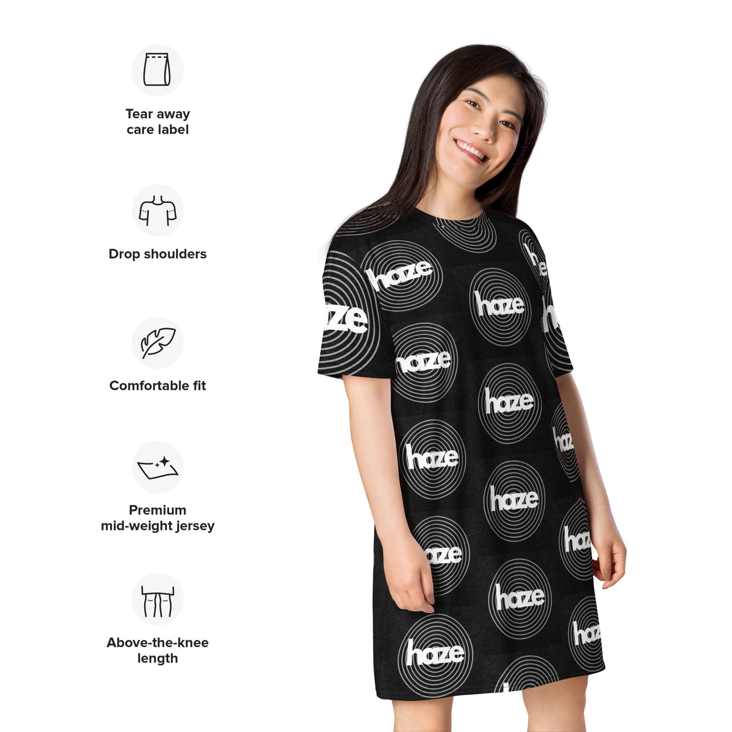 Front haze logo T-shirt dress Tshirt #MzKittyz #NikkiDKatArt