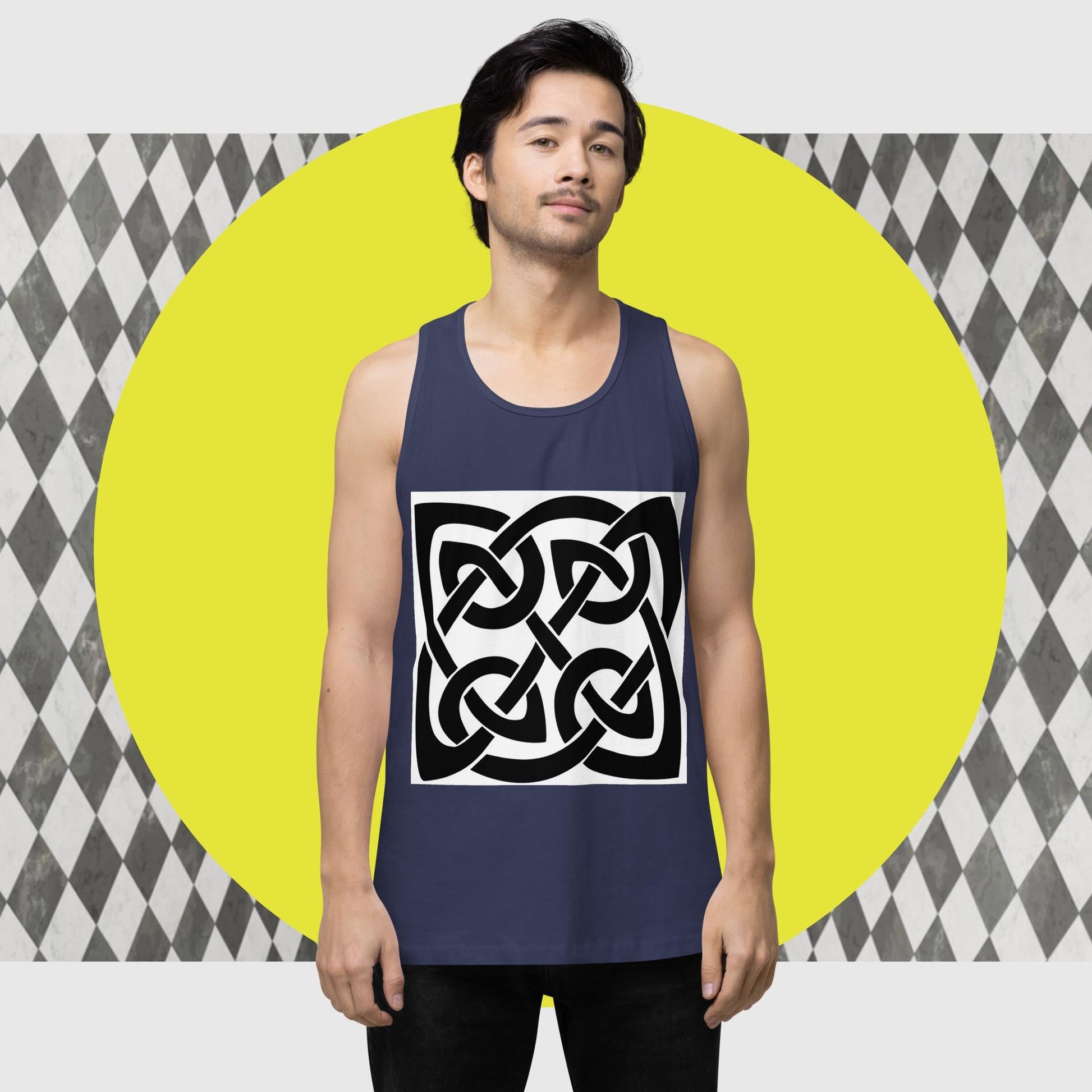 Front Celtic Knot, Men’s premium tank top Tank #MzKittyz #NikkiDKatArt