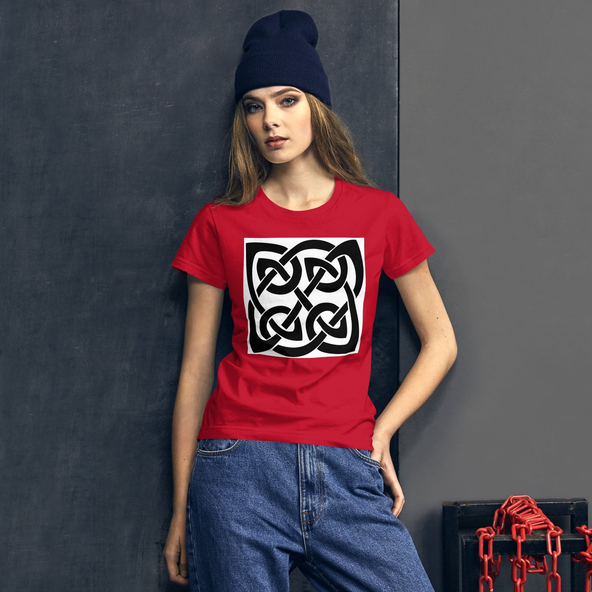 Front Celtic Knot Women's Short Sleeve T-shirt Plus Size up to 2XL Tshirt #MzKittyz #NikkiDKatArt