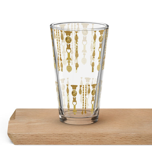 Front Gold Chain Signature Shaker pint glass Glass #MzKittyz #NikkiDKatArt