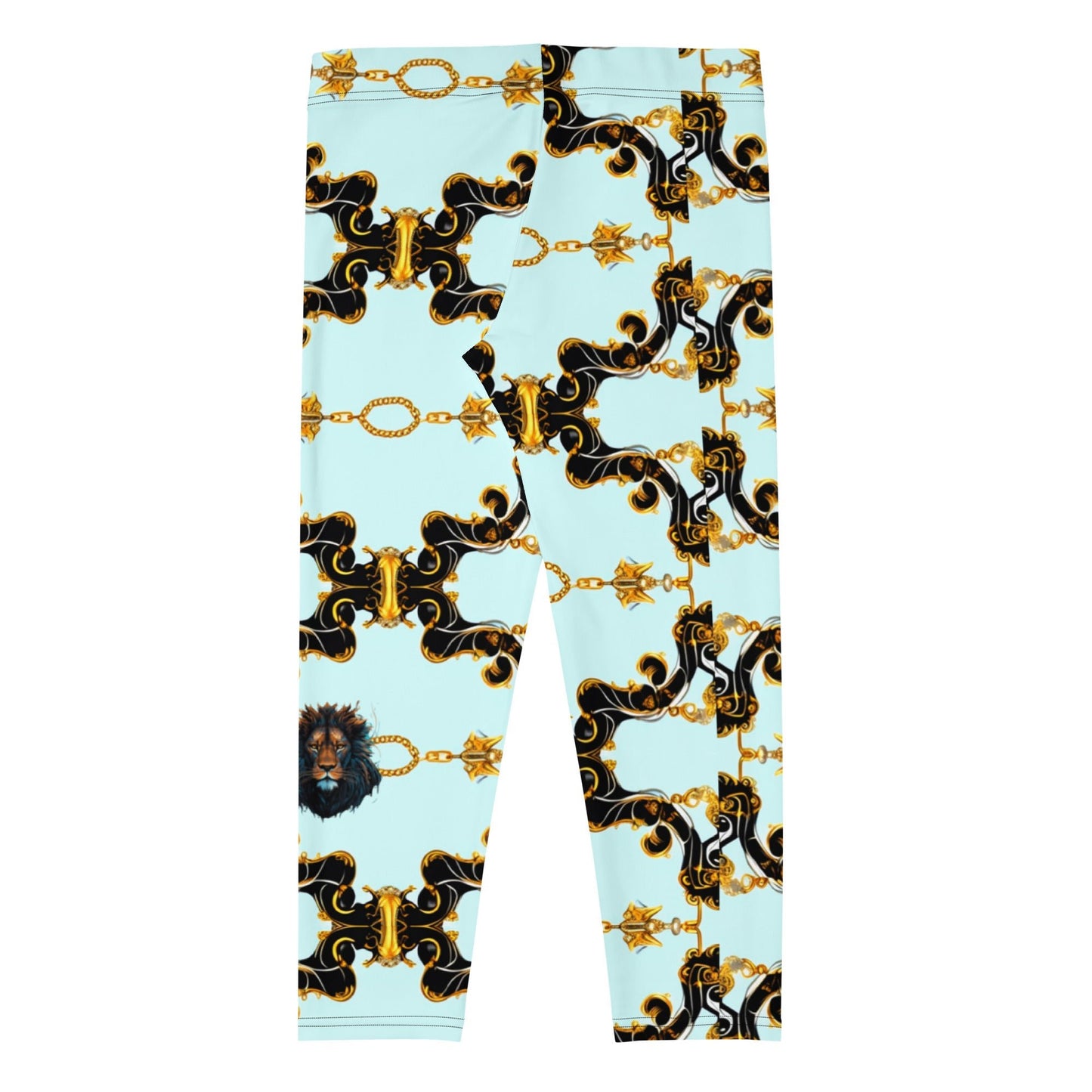 Front Aqua Baroque Signature Women's Capri Leggings Leggings, Capri #MzKittyz #NikkiDKatArt