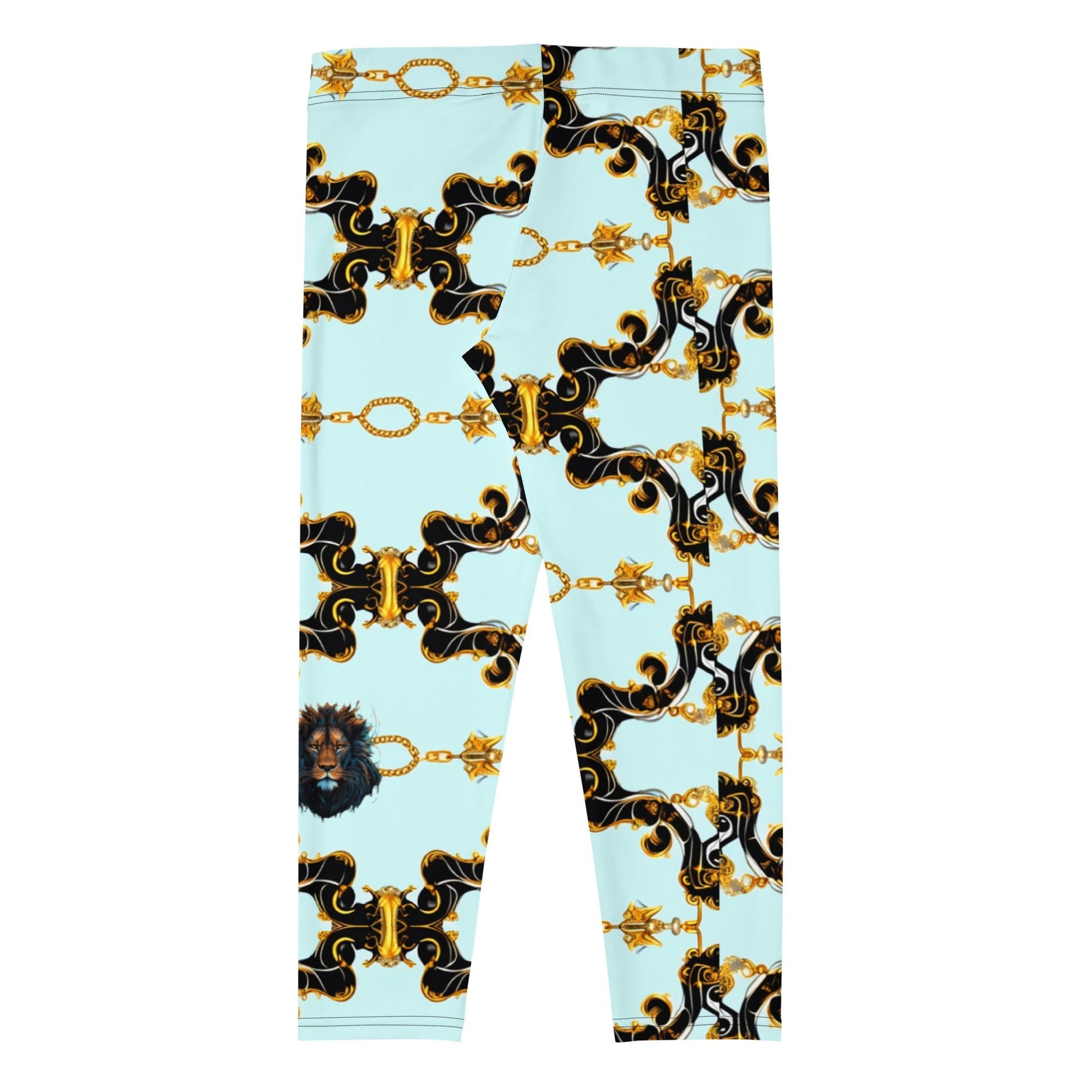 Front Aqua Baroque Signature Women's Capri Leggings Leggings, Capri #MzKittyz #NikkiDKatArt