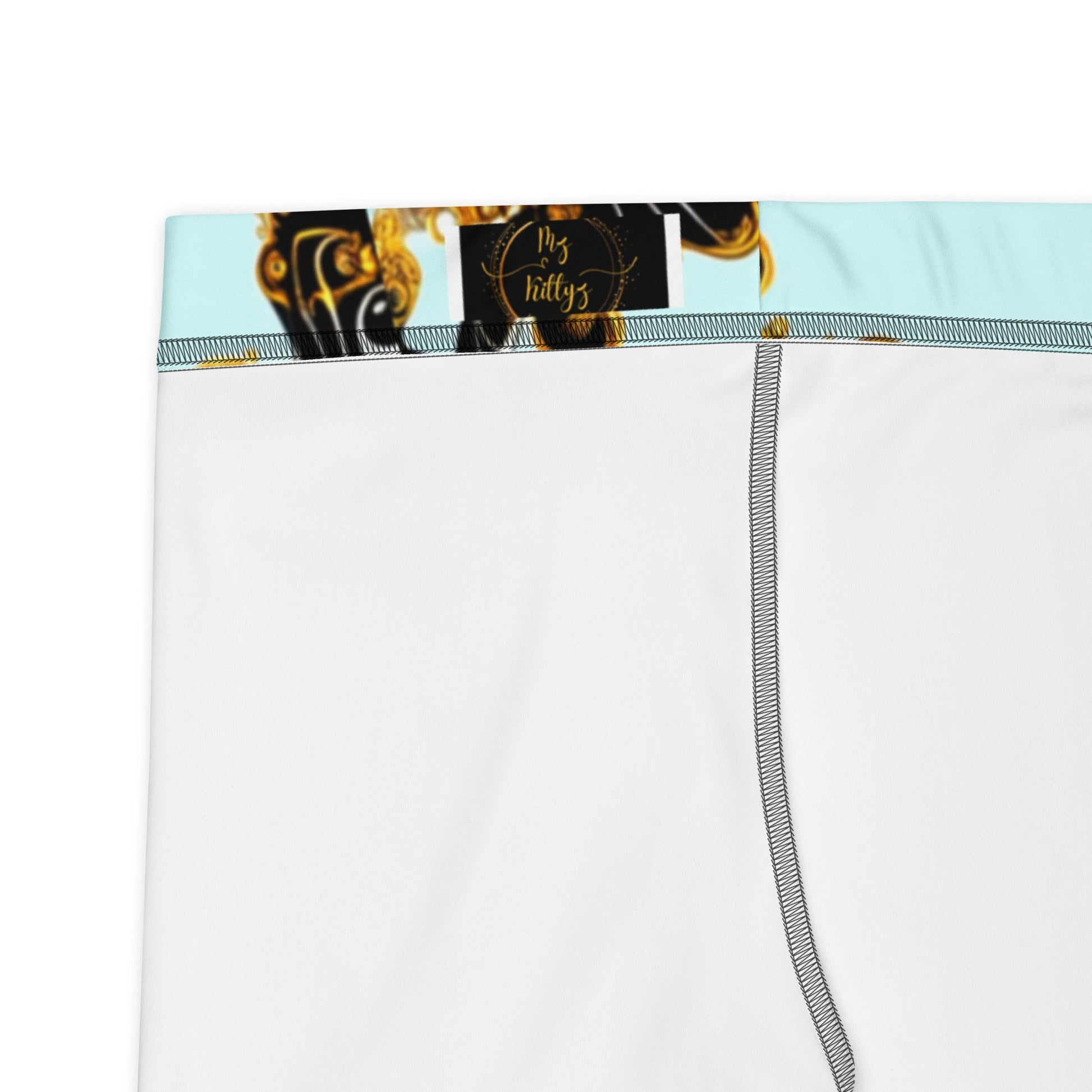 Front Aqua Baroque Signature Women's Capri Leggings Leggings, Capri #MzKittyz #NikkiDKatArt