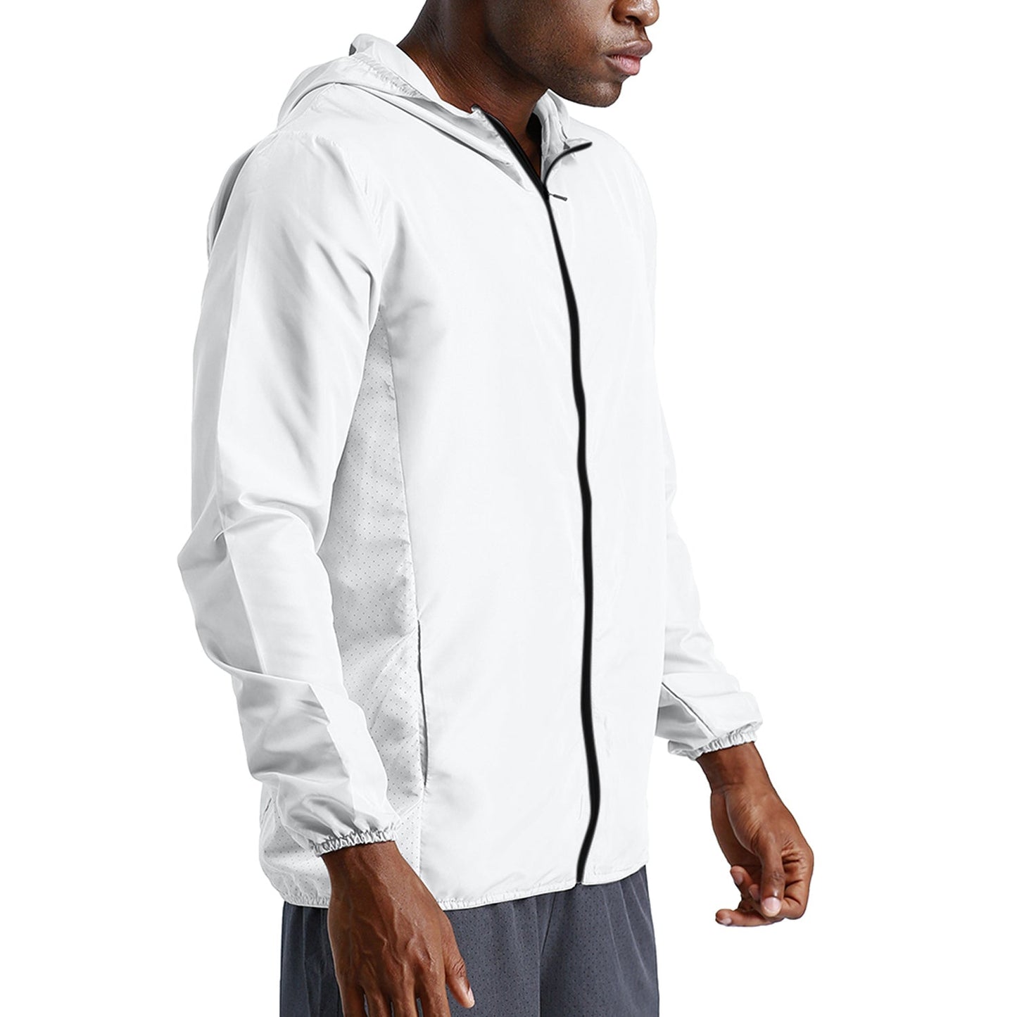 Front "Basquiat Inspired U- Man" - Men's Softness Sports Hoodie Jacket w/Zipper #MzKittyz #NikkiDKatArt