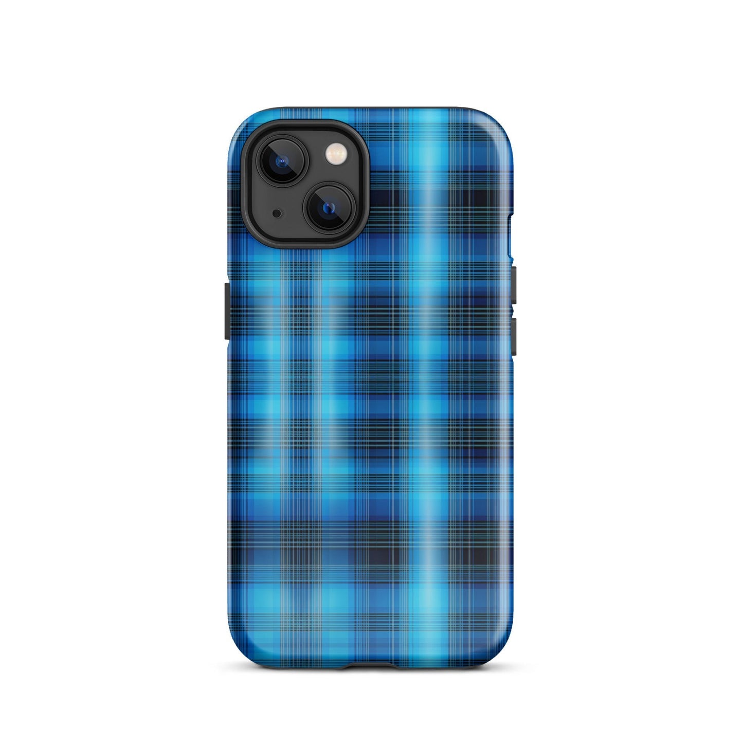 Front Blue Plaid Signature Design - Tough Case for iPhone® Tough #MzKittyz #NikkiDKatArt