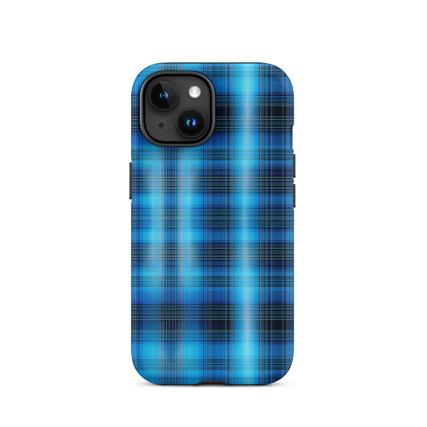 Front Blue Plaid Signature Design - Tough Case for iPhone® Tough #MzKittyz #NikkiDKatArt