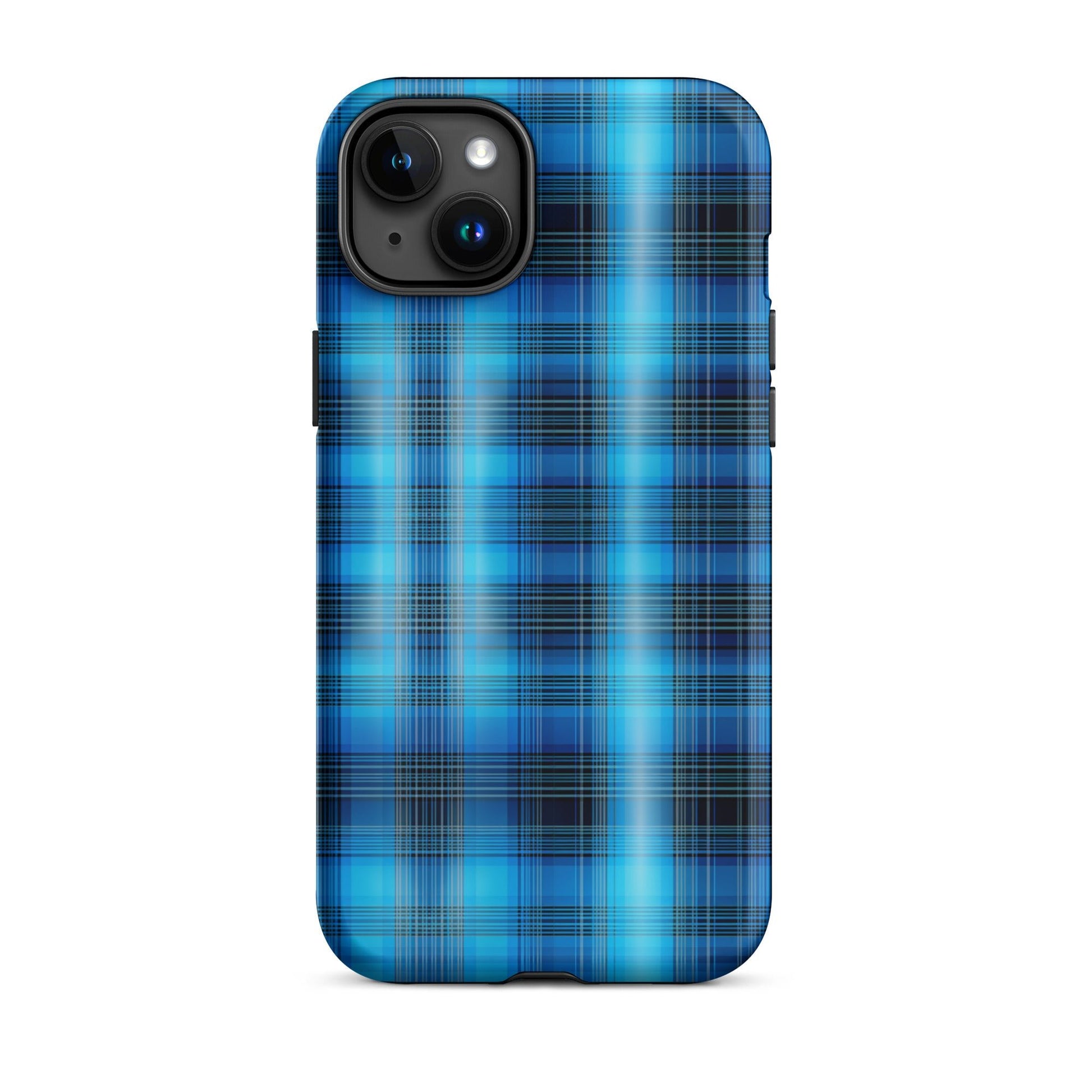 Front Blue Plaid Signature Design - Tough Case for iPhone® Tough #MzKittyz #NikkiDKatArt