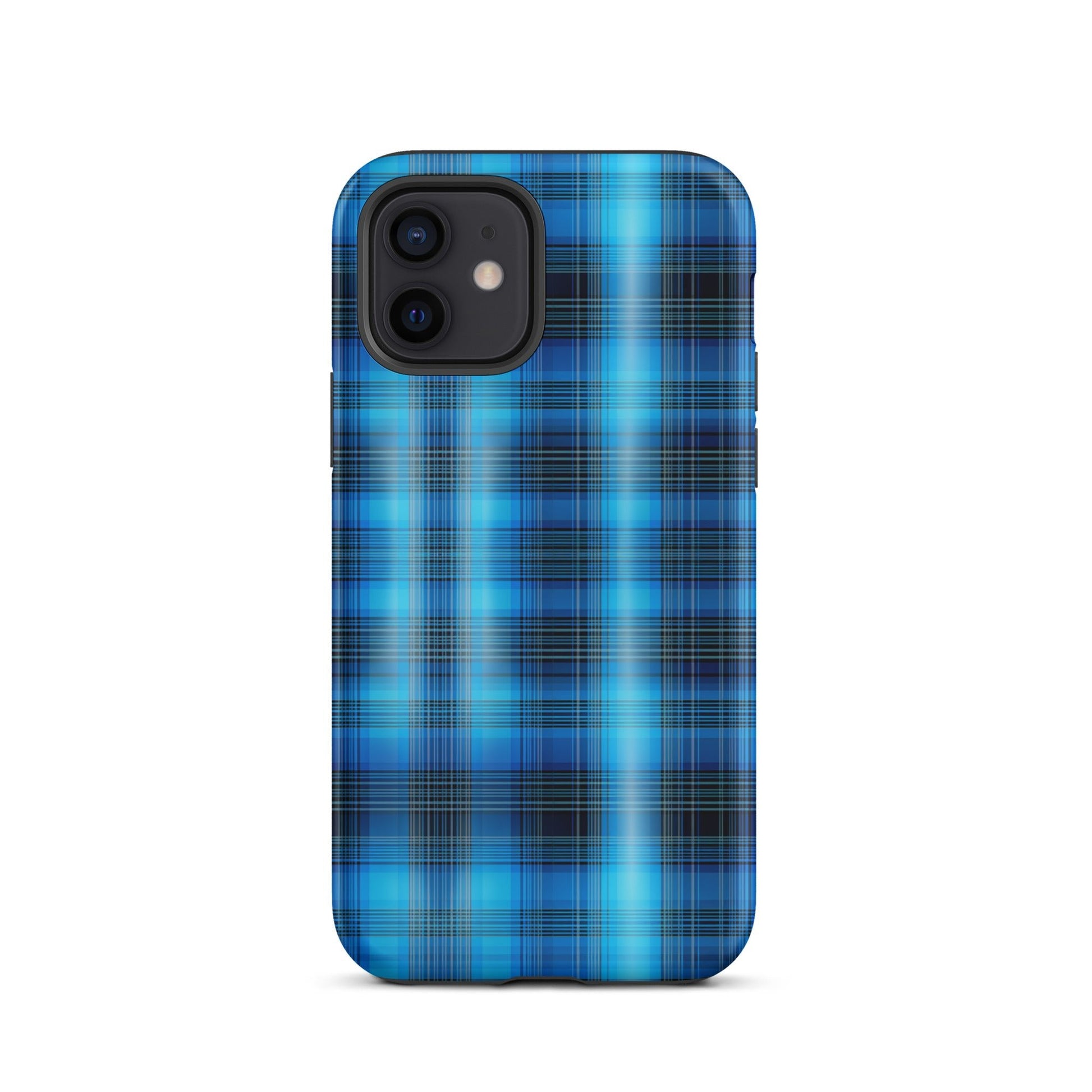 Front Blue Plaid Signature Design - Tough Case for iPhone® Tough #MzKittyz #NikkiDKatArt