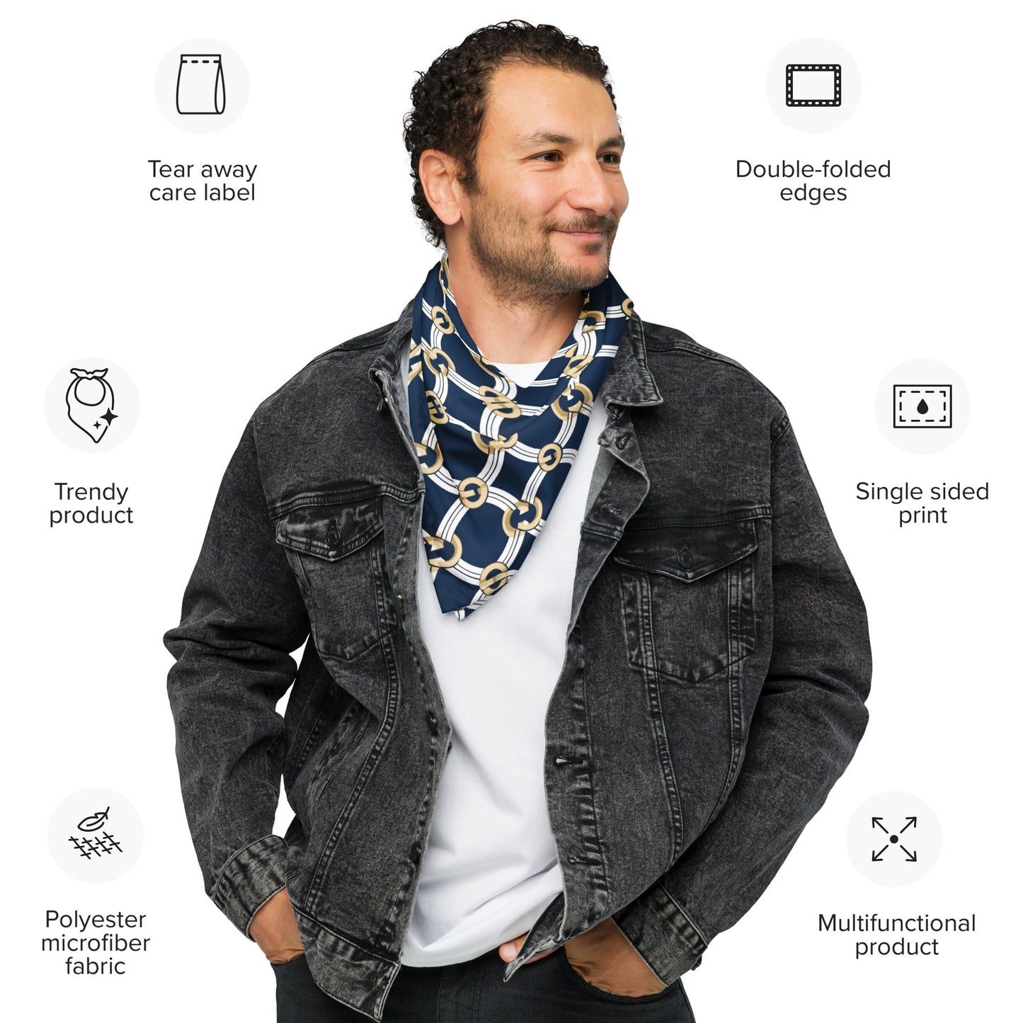 Front Boat Chain One Design - 3sizes- print Bandana - SPF 50+ #MzKittyz #NikkiDKatArt
