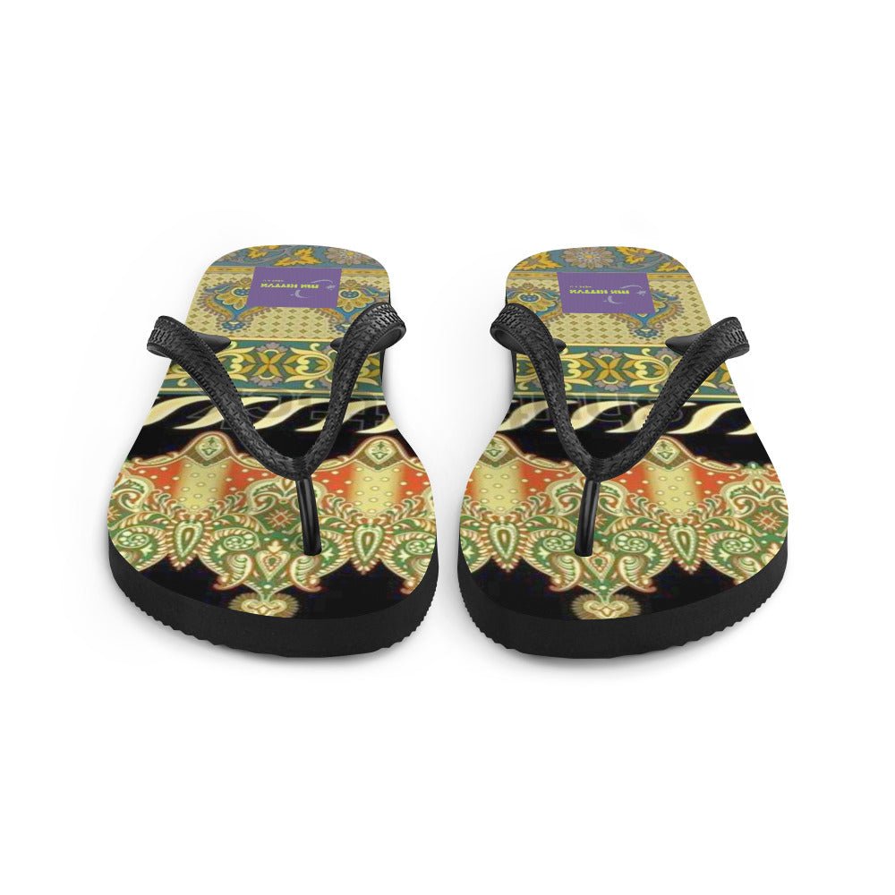 Front Bombay Signature - Unisex Flip-Flops Flip Flops #MzKittyz #NikkiDKatArt