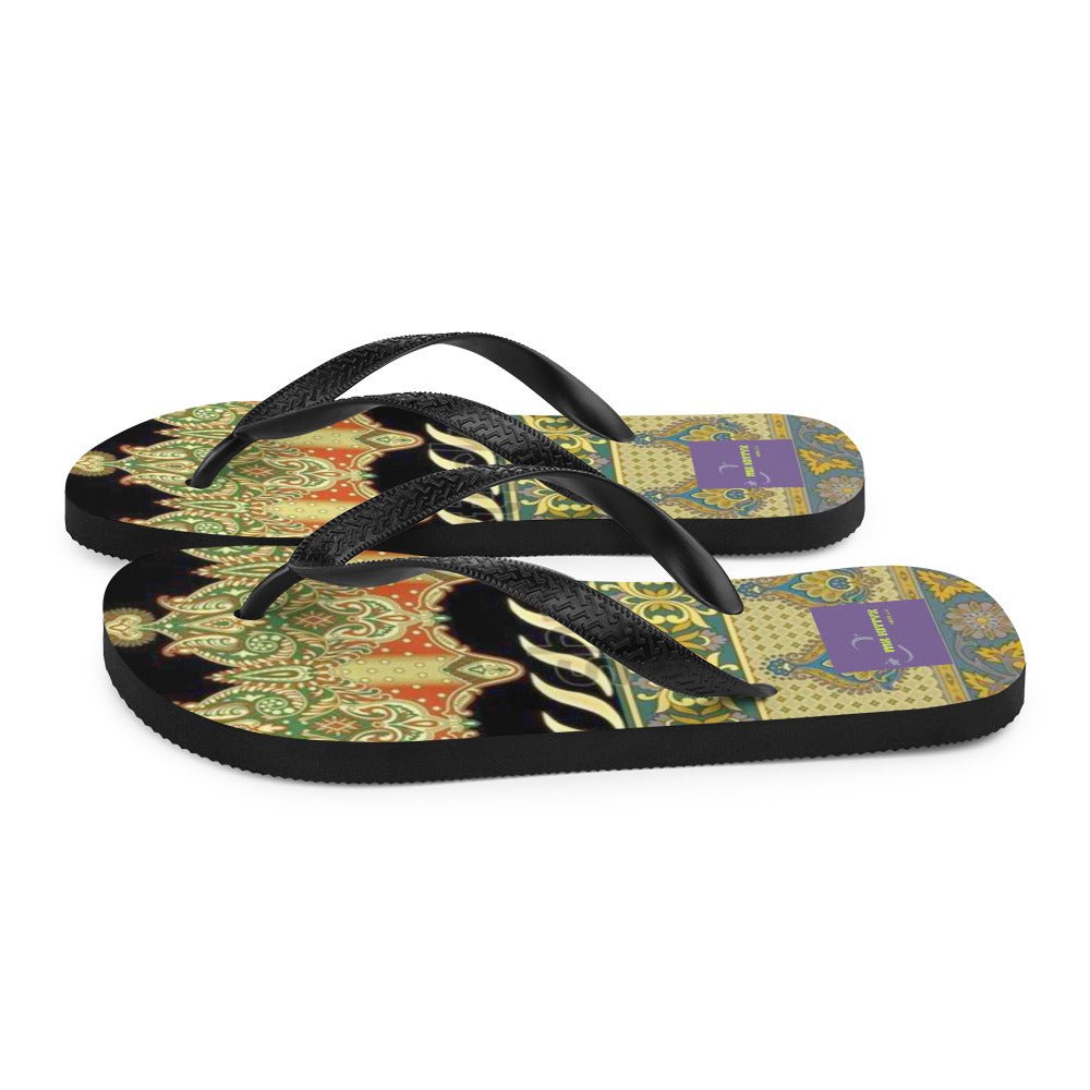 Front Bombay Signature - Unisex Flip-Flops Flip Flops #MzKittyz #NikkiDKatArt