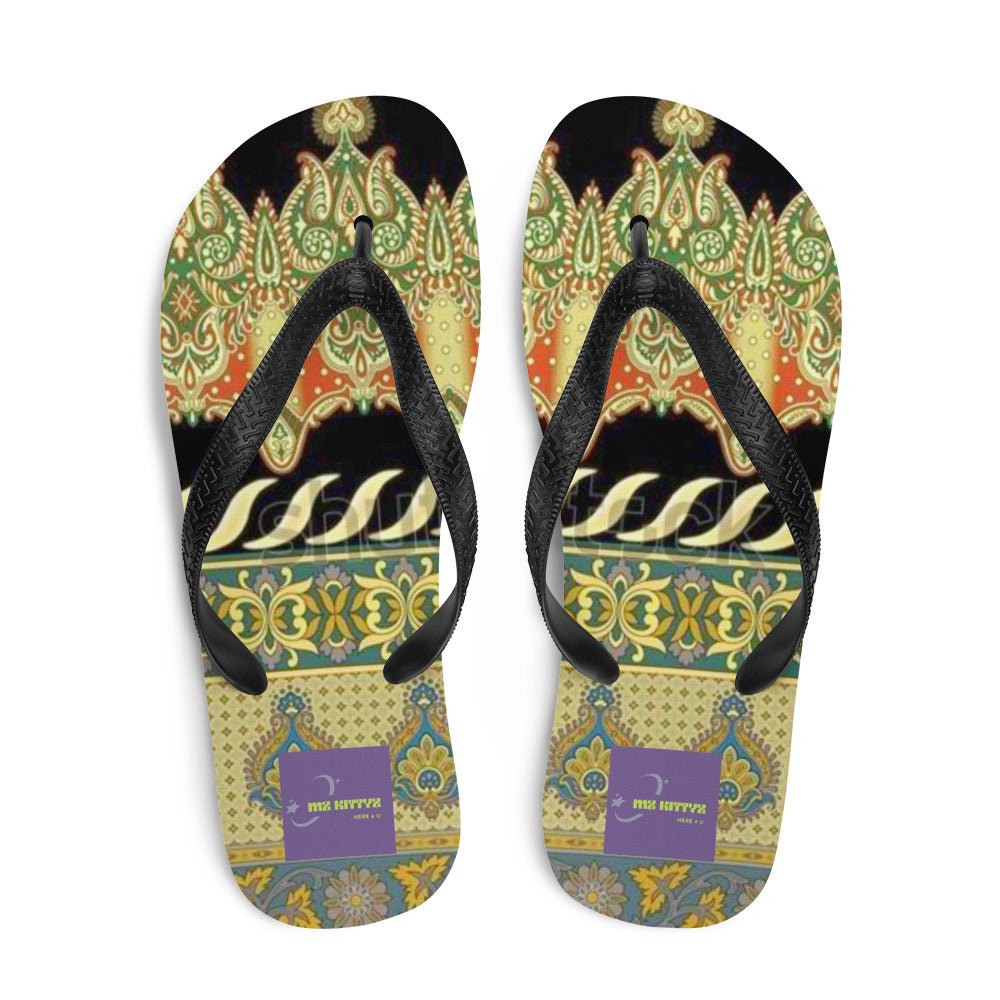 Front Bombay Signature - Unisex Flip-Flops Flip Flops #MzKittyz #NikkiDKatArt