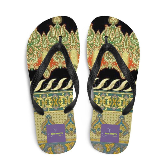 Front Bombay Signature - Unisex Flip-Flops Flip Flops #MzKittyz #NikkiDKatArt