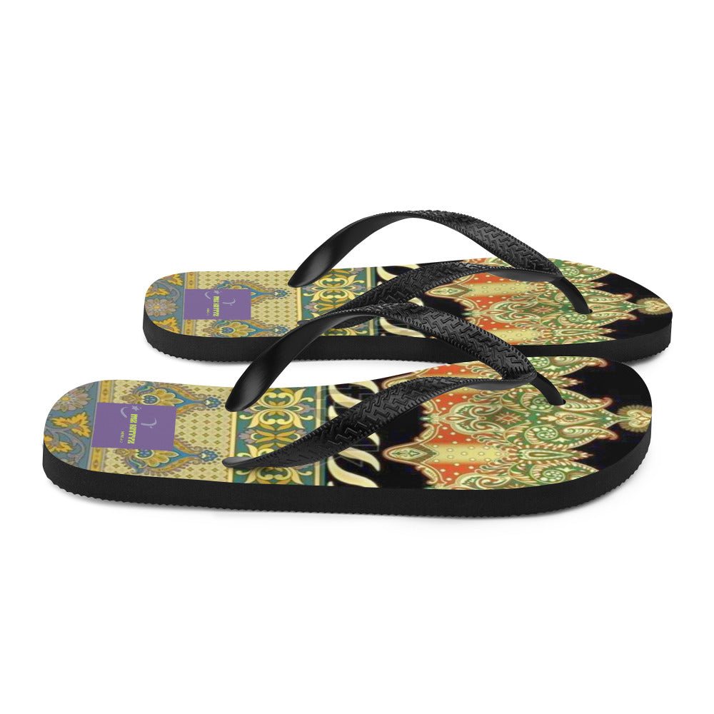 Front Bombay Signature - Unisex Flip-Flops Flip Flops #MzKittyz #NikkiDKatArt